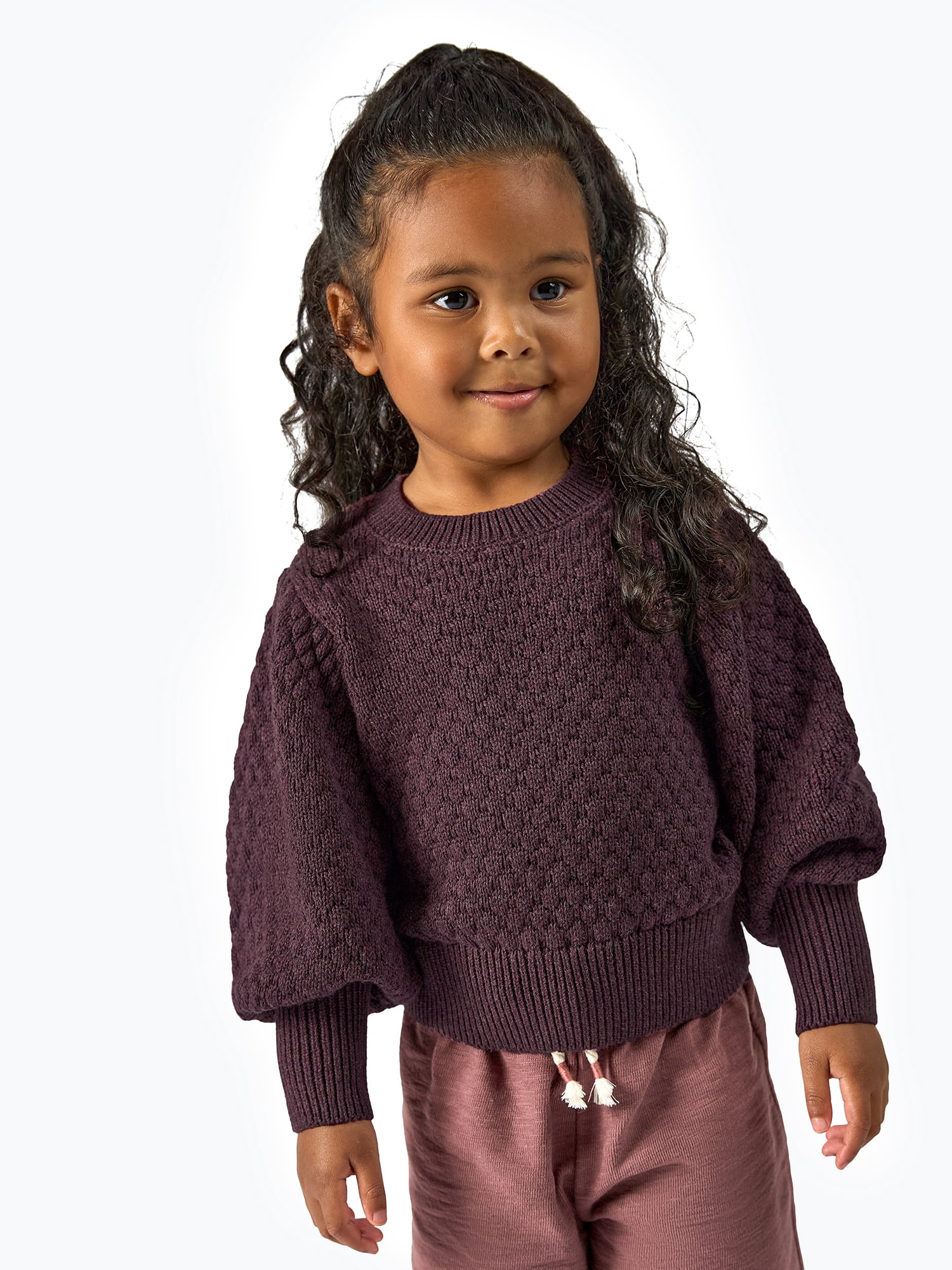 Modern Moments by Gerber Toddler Girl Puff Sleeve Sweater (Pink, 5T) fq2ih
