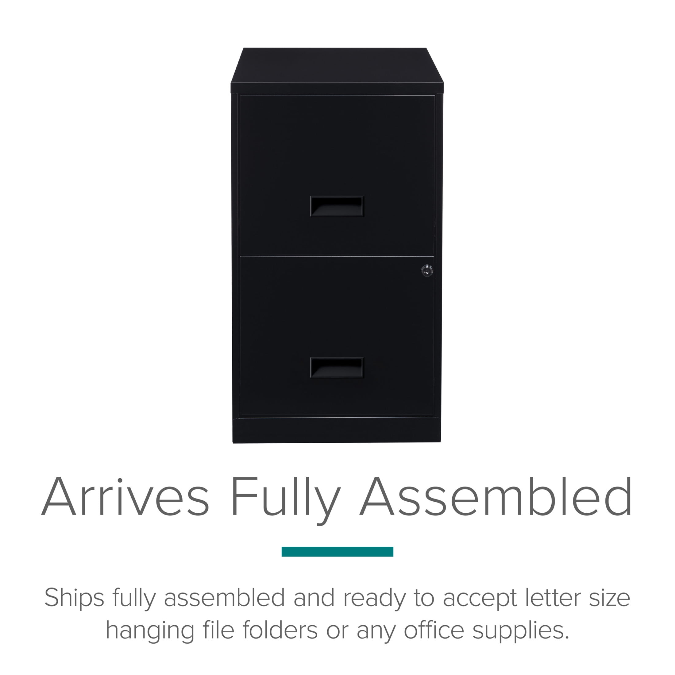 Space Solutions 2-Drawer Vertical File Cabinet for Letter-Size Hanging Folders (Black, 18 in Deep) 47eyl