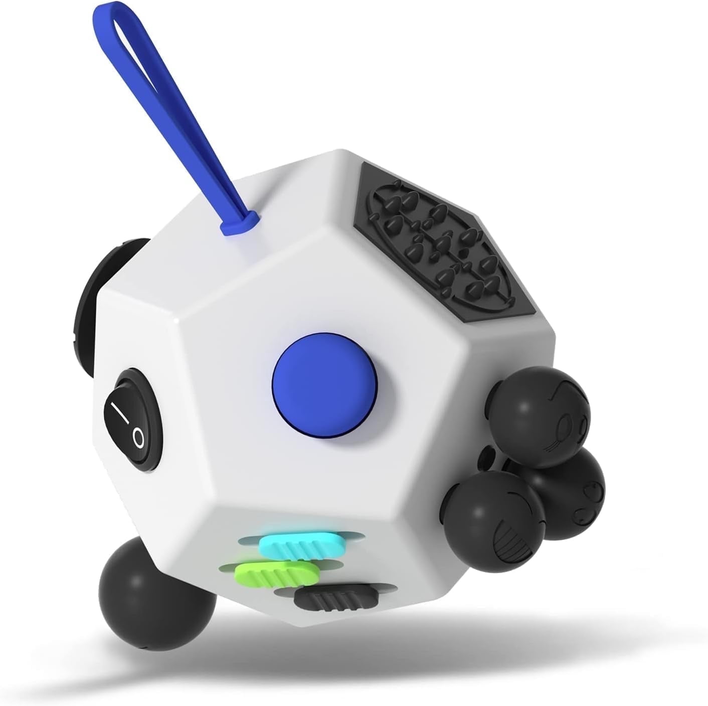 DoDoMagxanadu 12-Sided Fidget Dodecagon Toy for Stress Relief and Focus (White, 2.75 in) v5uyv