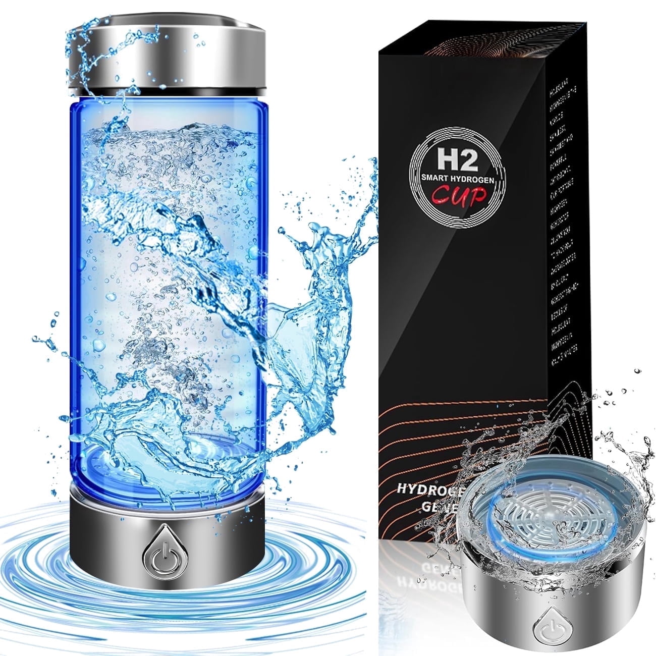 Gcvioh Hydrogen Water Generator Portable Ionizer Machine with PEM SPE Technology (Silver, 14.2 fl oz) 9s4d7