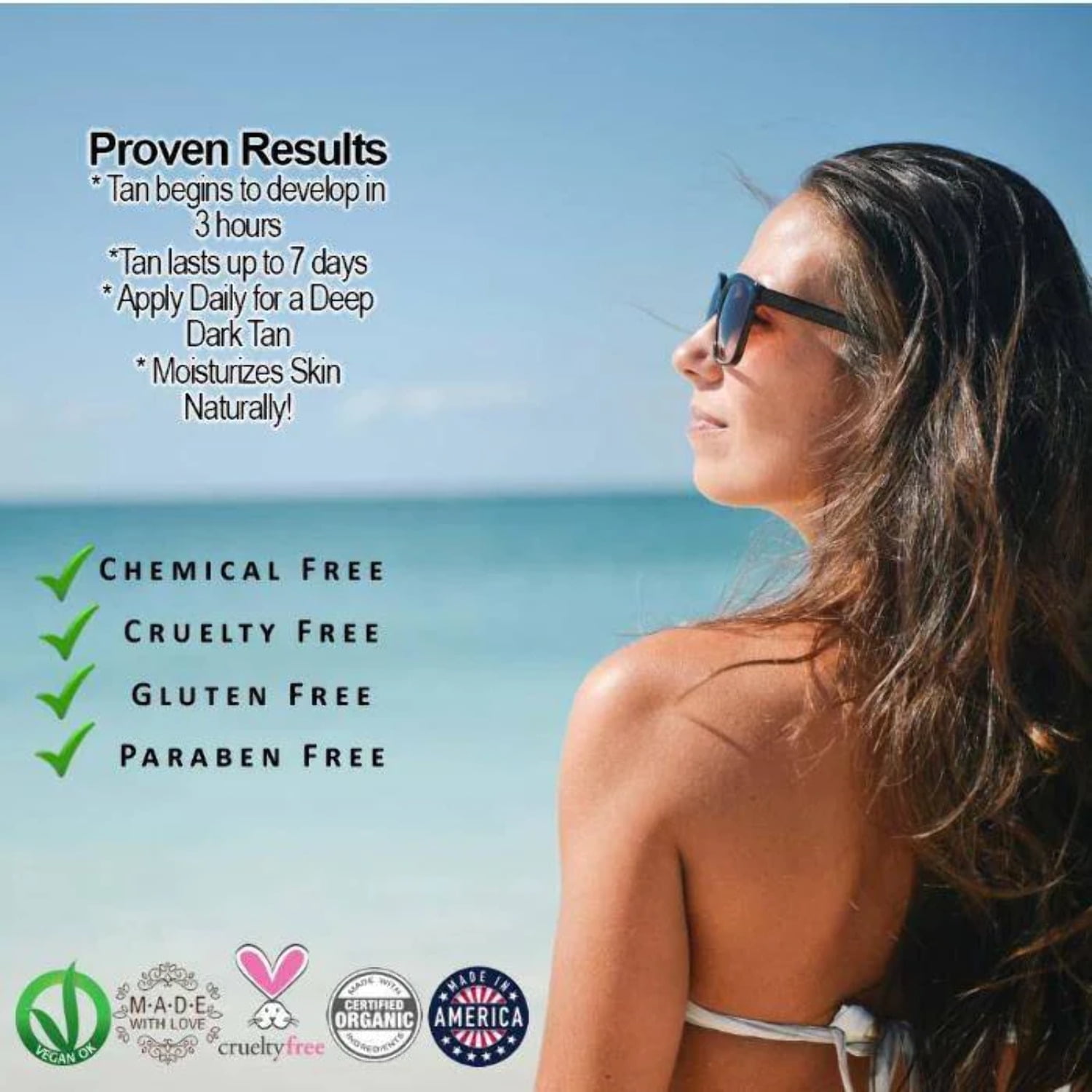 SRB Skin Care Organic Sunless Tanner Natural Self-Tanning Lotion (Clear, 8 fl oz) bitdm