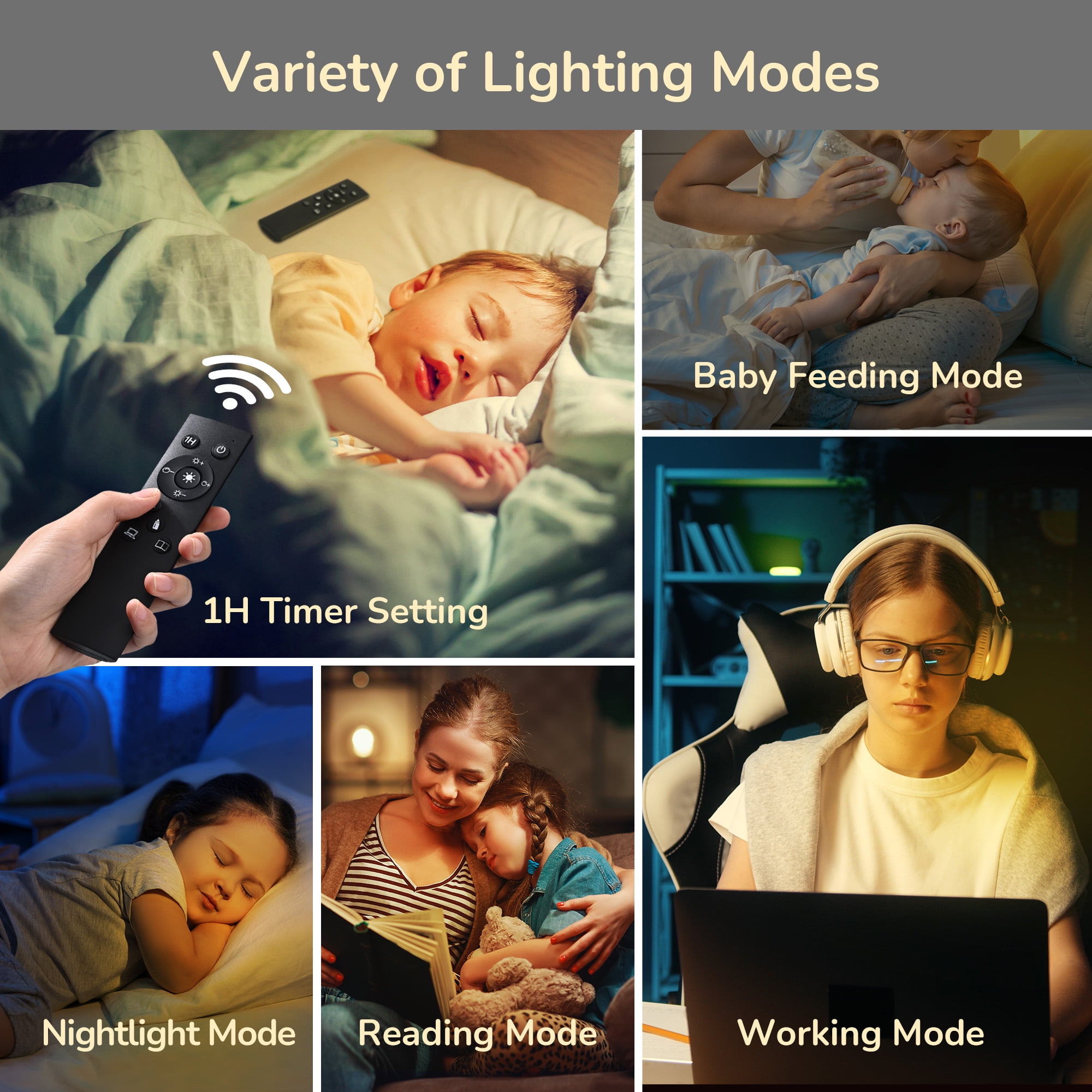 EDISHINE Modern LED Floor Lamp with Remote Control and Dimmable Lighting (Gold, 65 in) 86qpe