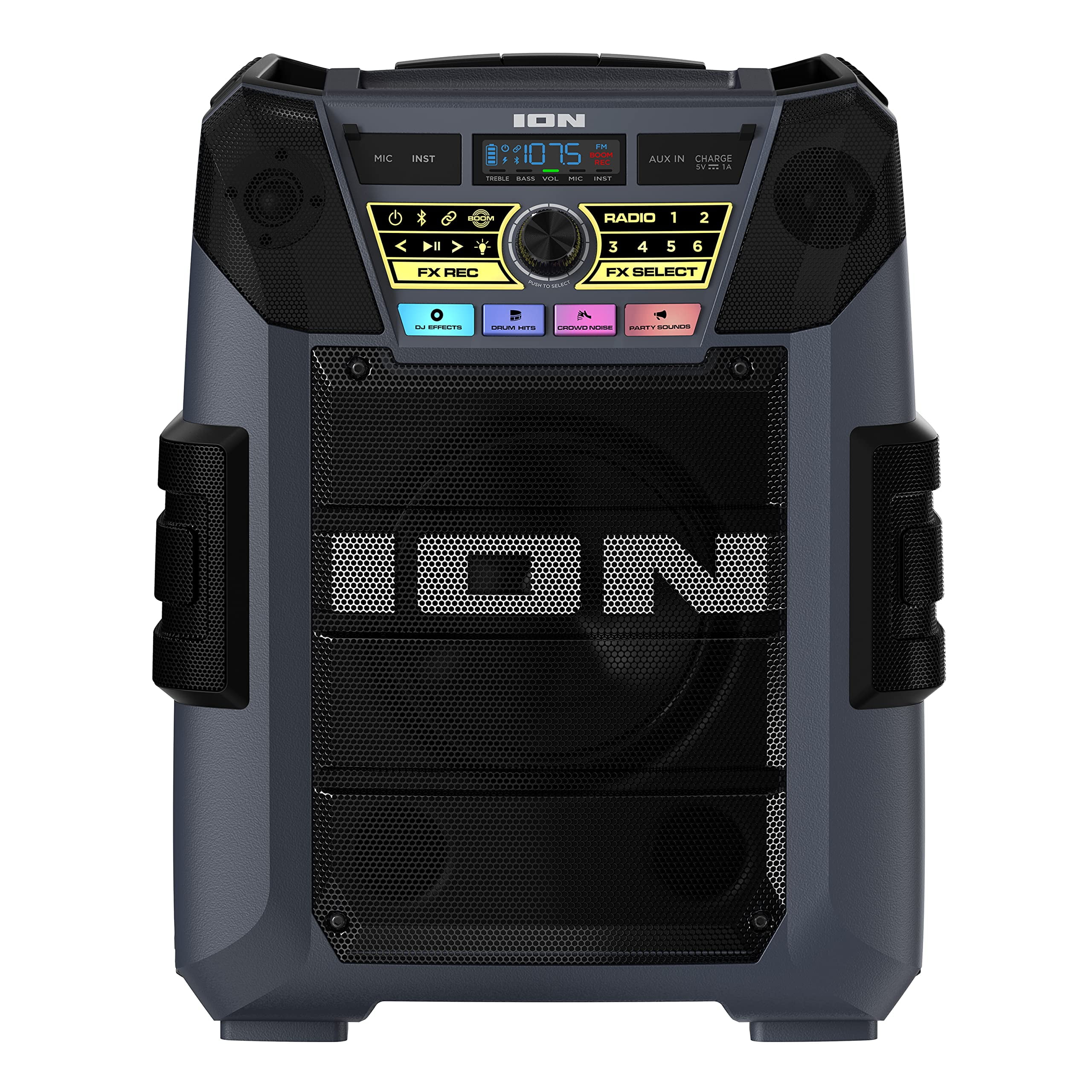 ION Audio Block Rocker XL Portable Bluetooth Outdoor Party Speaker (Black, XL) 7t3nh