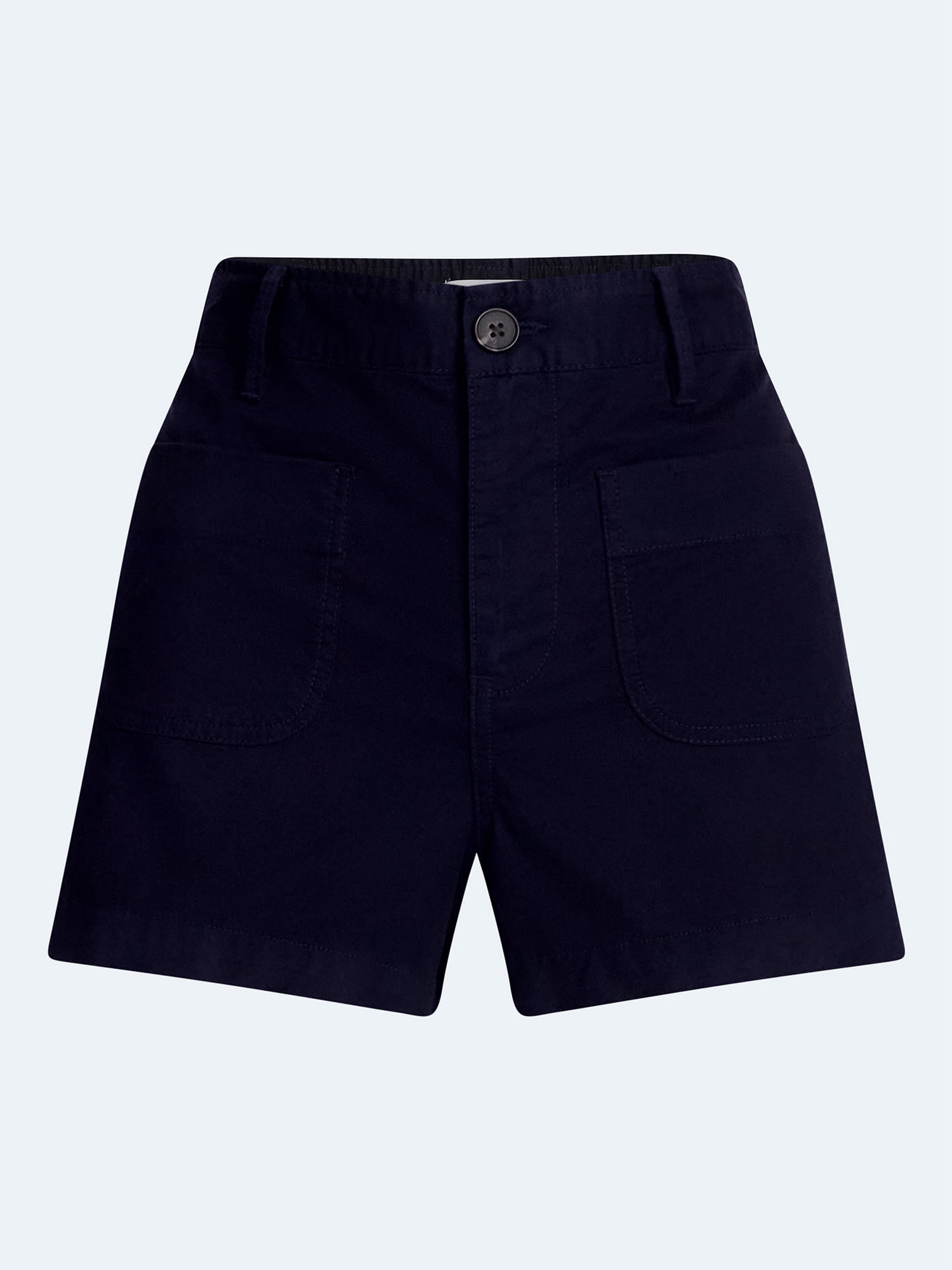 Free Assembly Women's High Rise Patch Pocket Denim Shorts (Blue, 3 in Inseam) 8c0hv