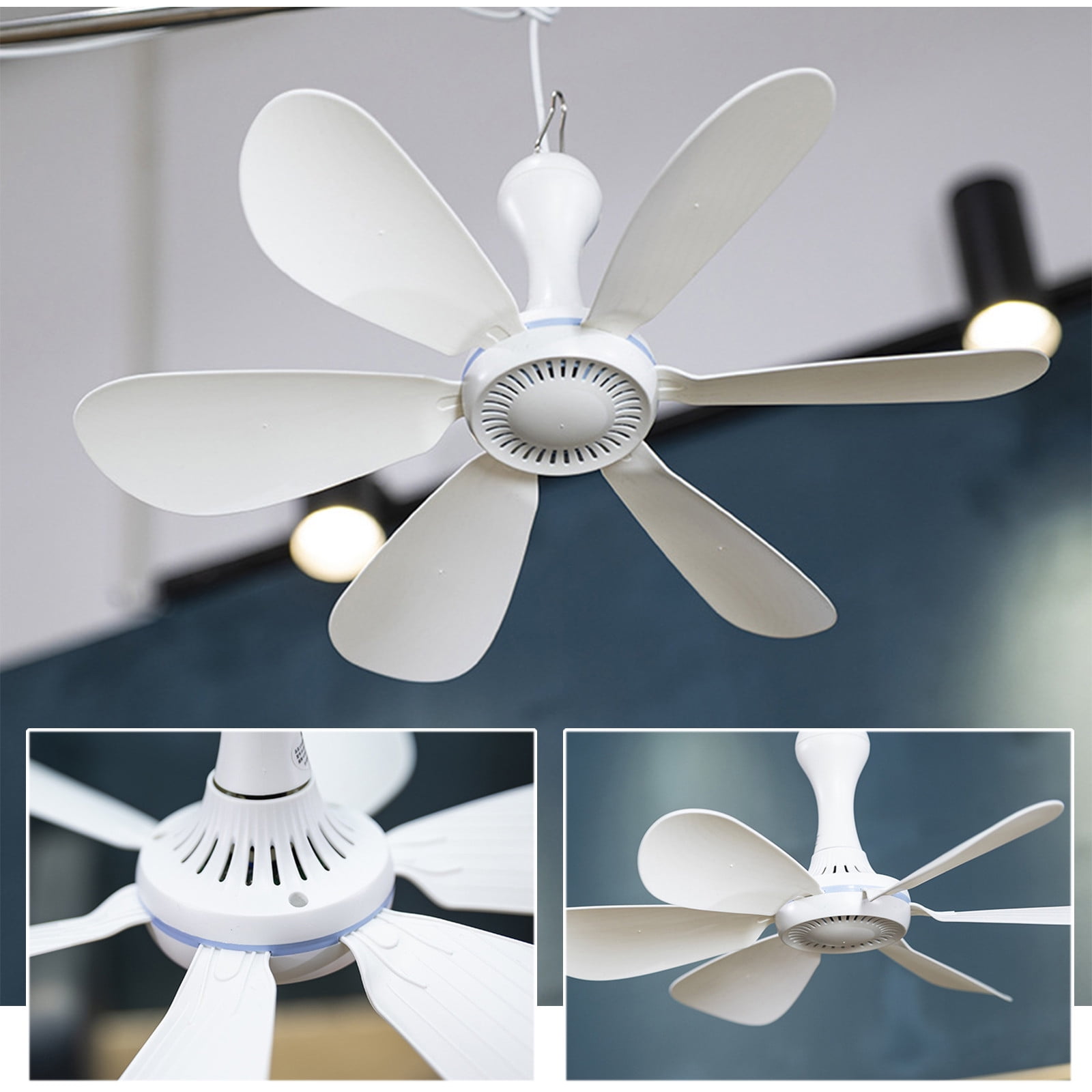 SuoKom Portable Ceiling Fan for Camping and Outdoor Tents (White, 1 Pack) 5h852