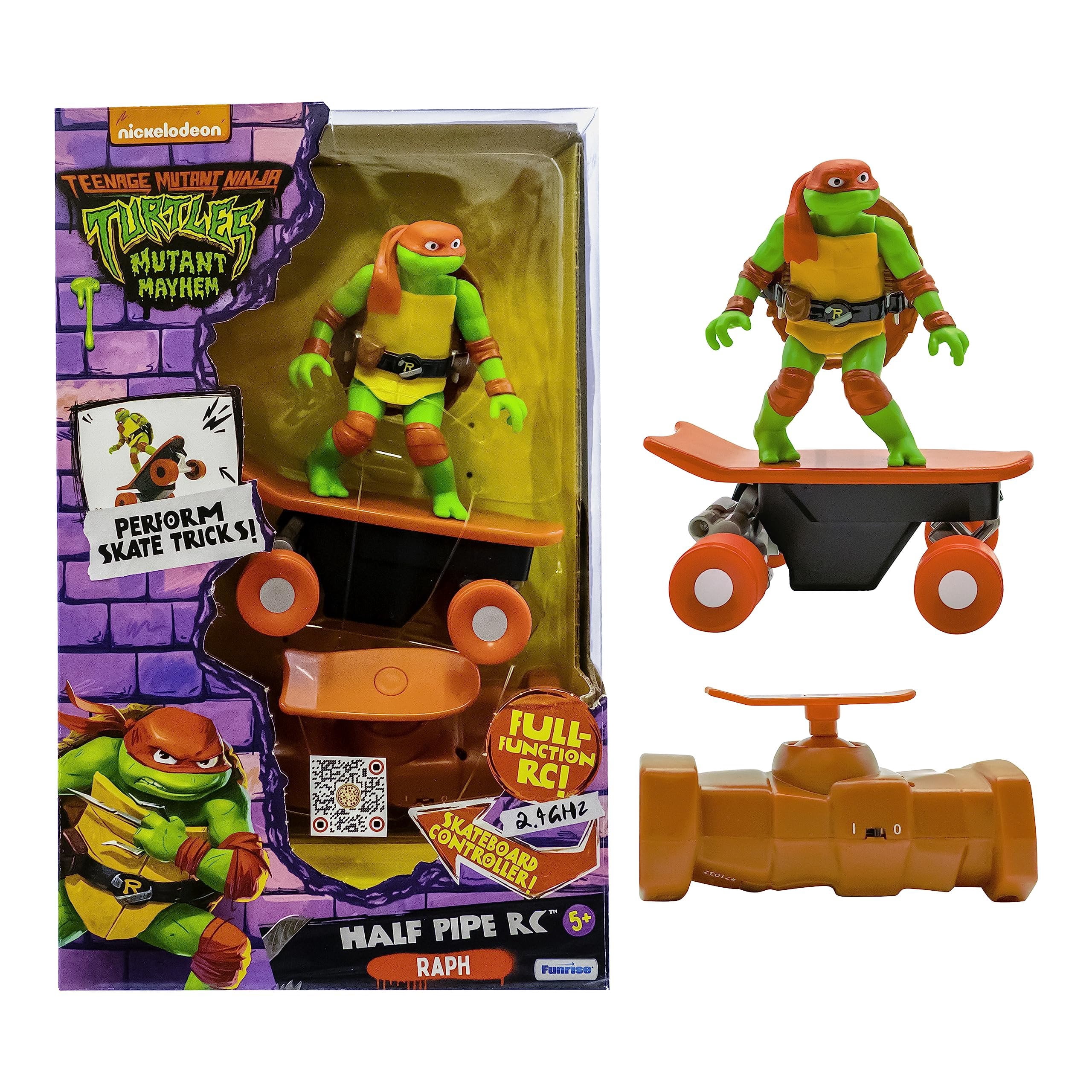 Teenage Mutant Ninja Turtles Raphael Half Pipe RC Skateboard Vehicle (Red, 1 ct) wgwqx