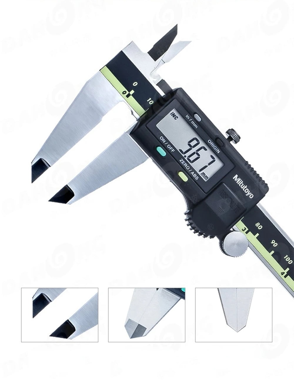 Mitutoyo 500-193-30 AOS Digital Caliper, Stainless Steel Precision Measuring Tool, Large LCD Display (0 to 12 in) za63d