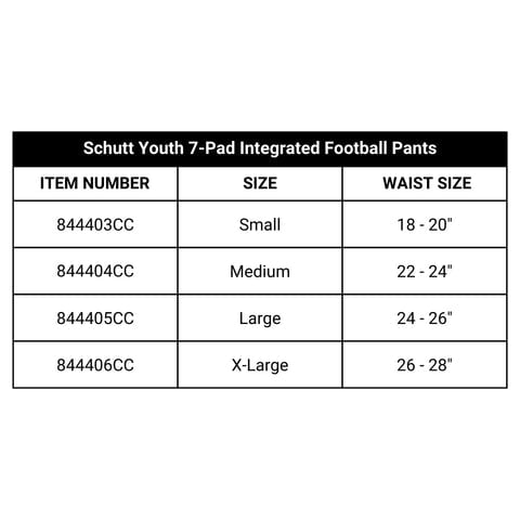 Schutt Sports Youth Integrated Football Pants with 7-Piece Pad Set (Black, XL) 6yqtg