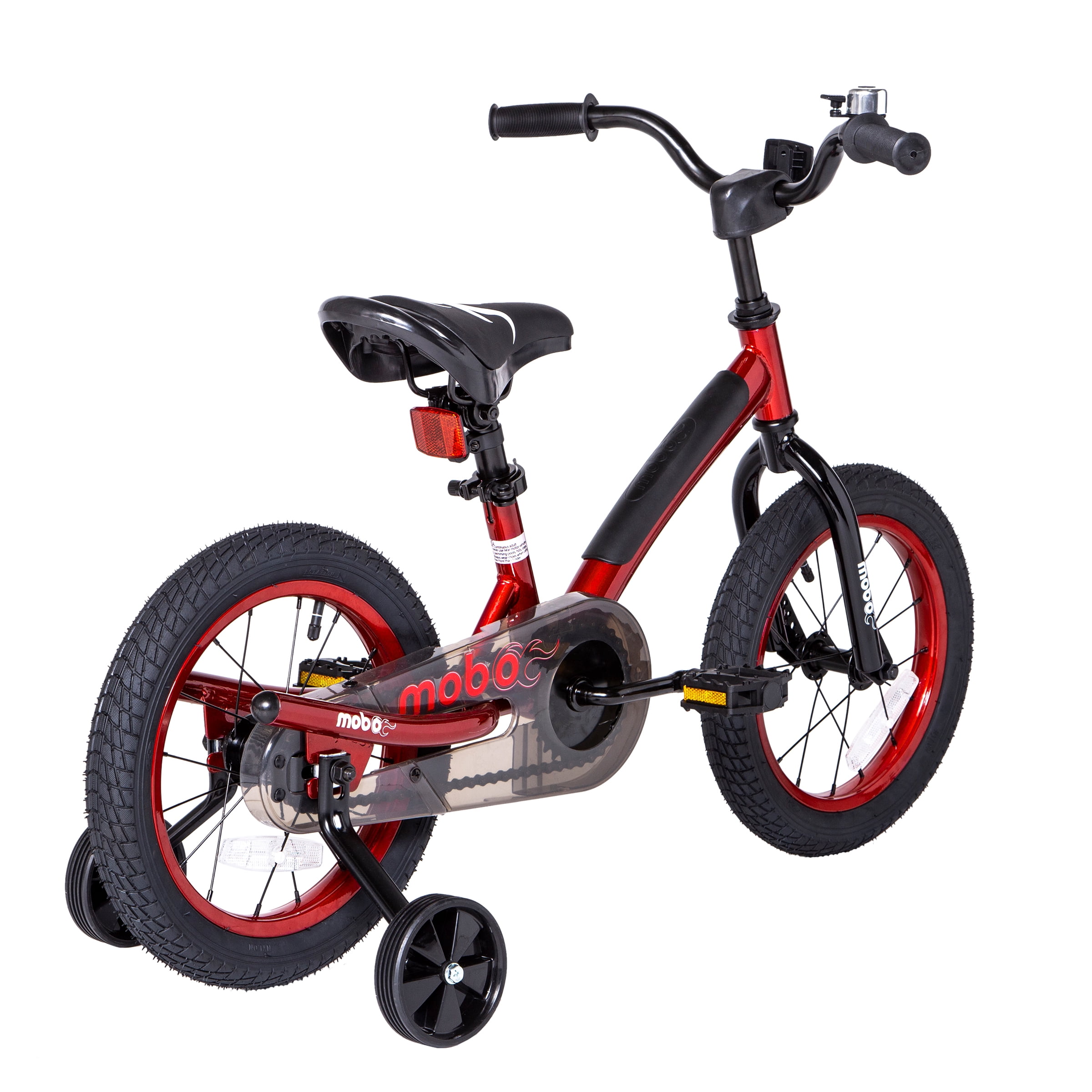Mobo Kids Bike with Training Wheels for Toddlers, Adjustable Handlebars and Seat (Red, 14 in) lvavm
