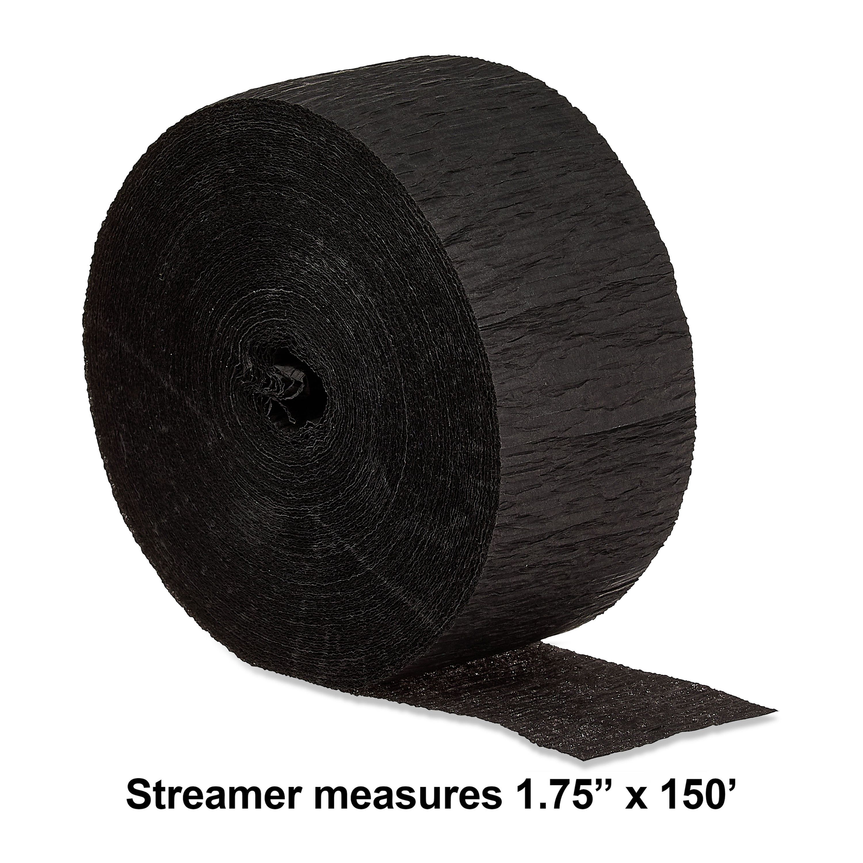 Way To Celebrate Paper Party Streamer, Decorative Crepe Paper for Events (Black, 150 ft) 3h7m7