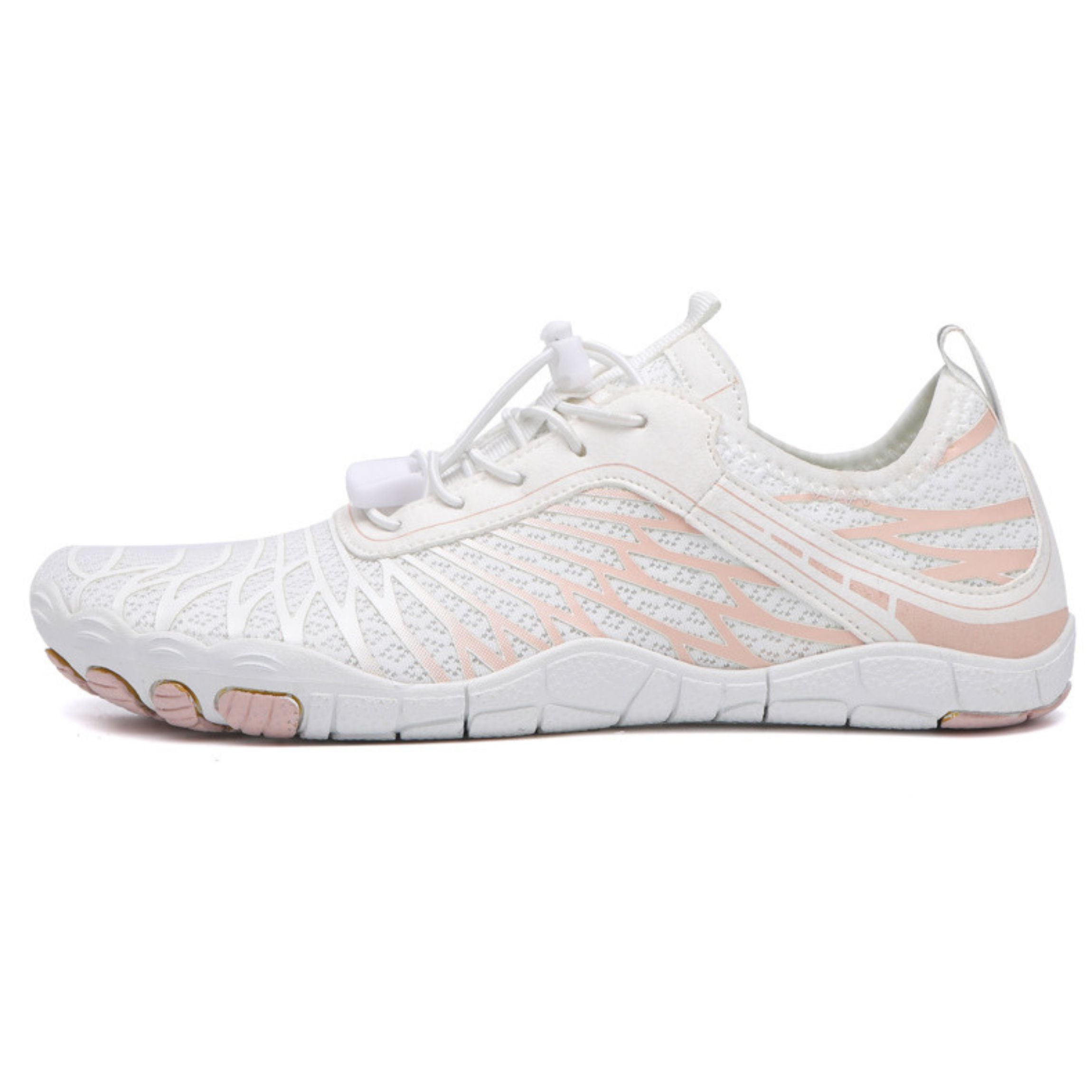 BERANMEY Barefoot Water Shoes for Women & Men, Wide Toe Box Hiking & Swimming Sneakers (White, 9 US) t0d7s