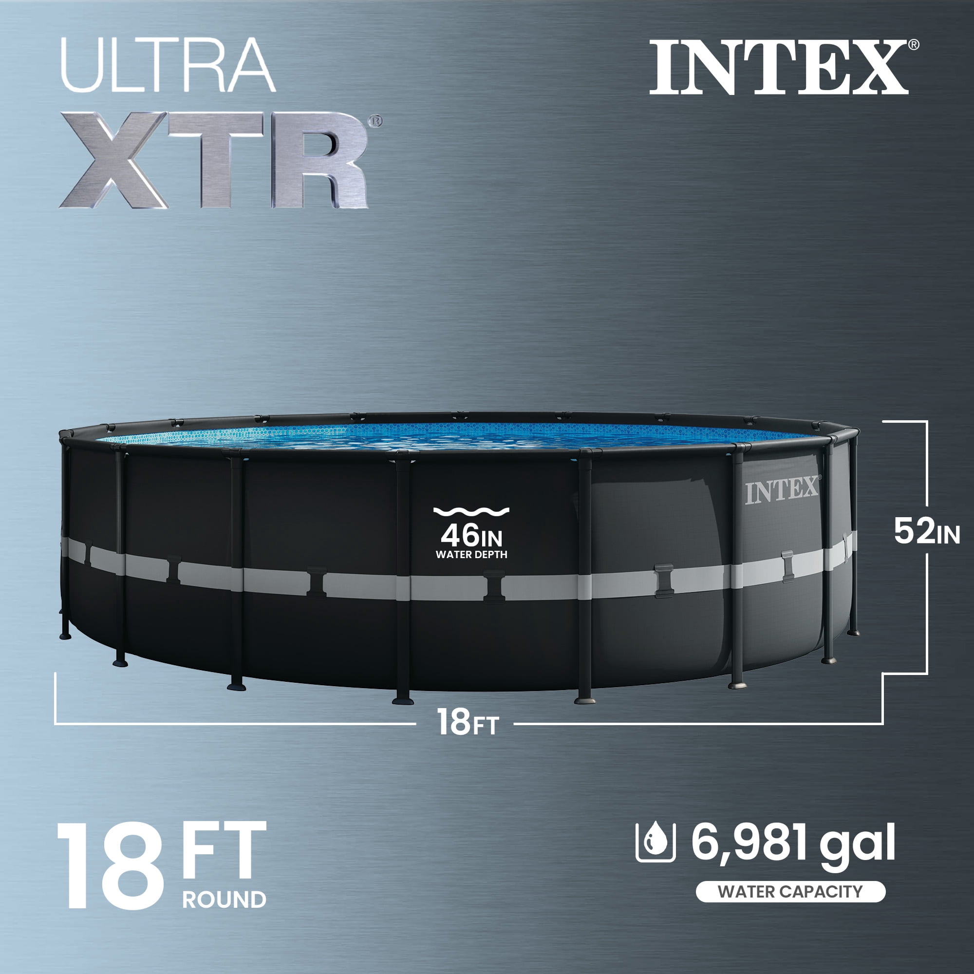 Intex Ultra XTR Above Ground Swimming Pool Set with Sand Filter Pump and Maintenance Kit (18 ft x 52 in) 9eqzq