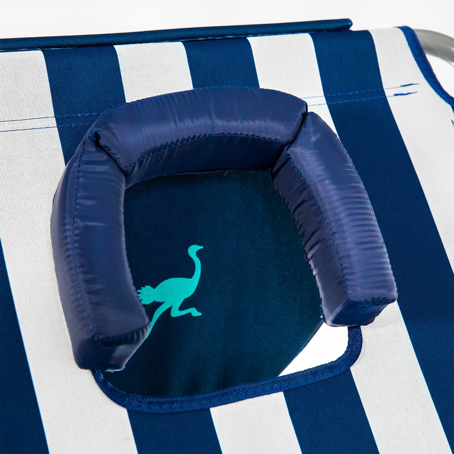 Ostrich Comfort Lounger Face Down Sunbathing Beach Chair with Pillow and Arm Slots (Navy Stripes, 4 Pack) k434n