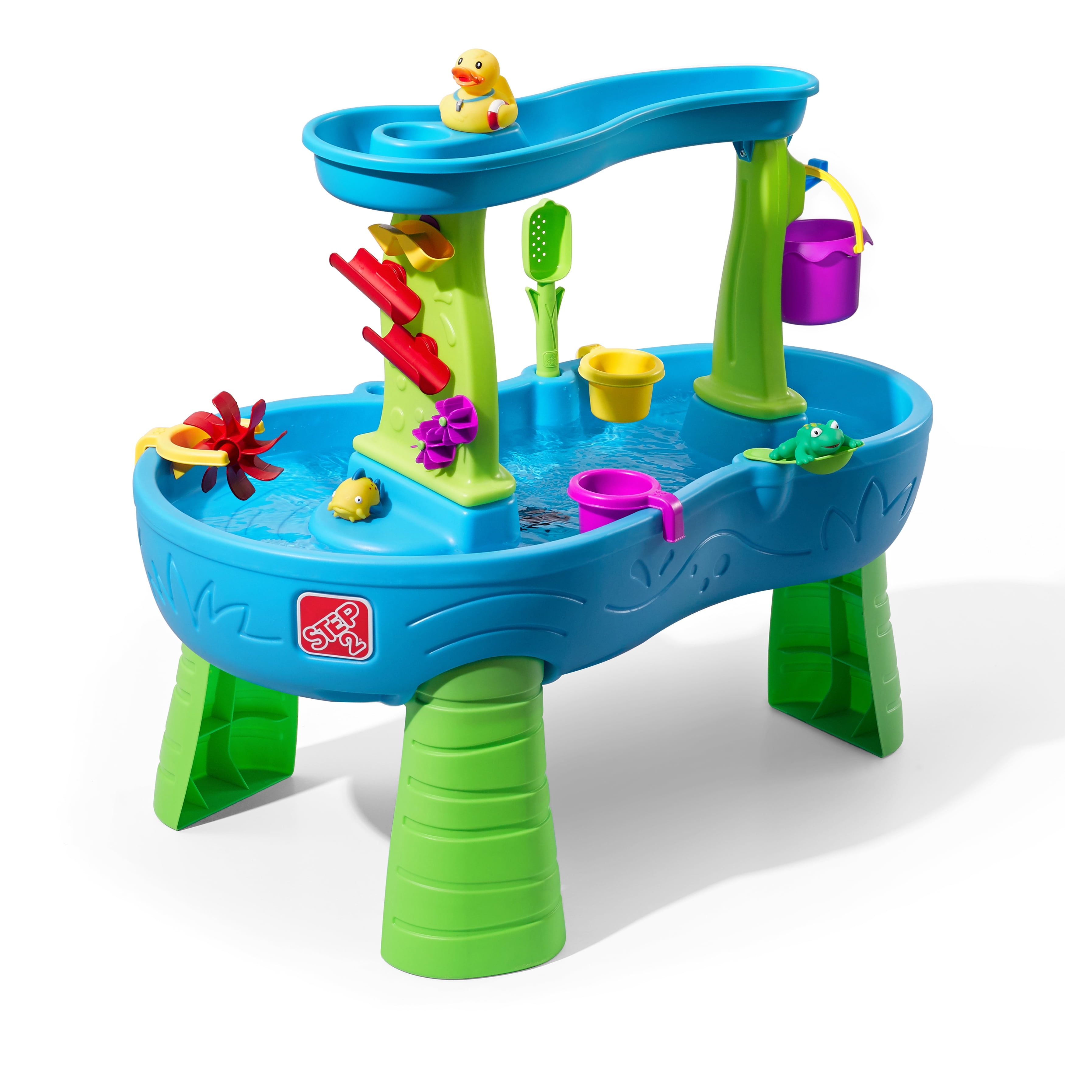 Step2 Rain Showers Splash Pond Water Table with Waterfall Tray (Blue, 5 gal) 4qb6e