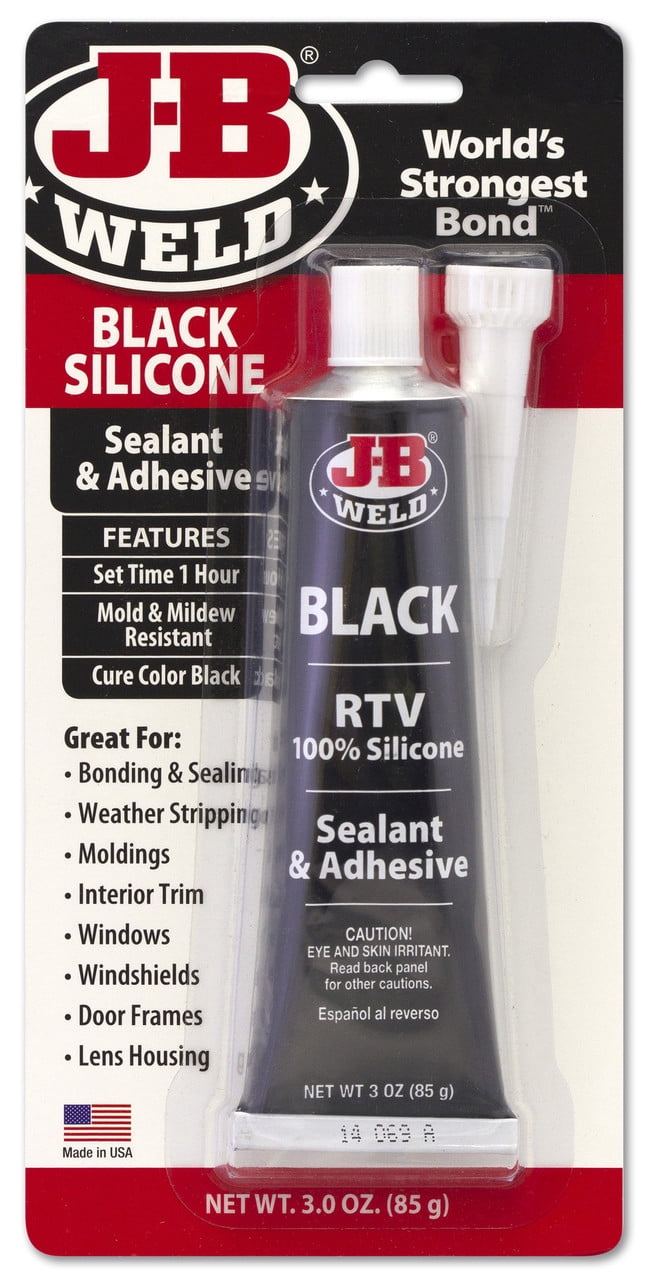 J-B Weld 31319 RTV Silicone Sealant Heavy-Duty Waterproof Adhesive (Black, 3 oz) 5oaep