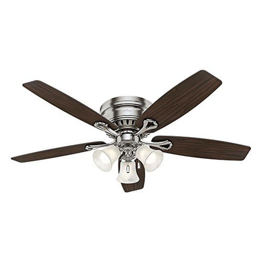 Hunter Oakhurst 52 in. LED Indoor Low Profile Ceiling Fan (Brushed Nickel, 52 in.) 84l88
