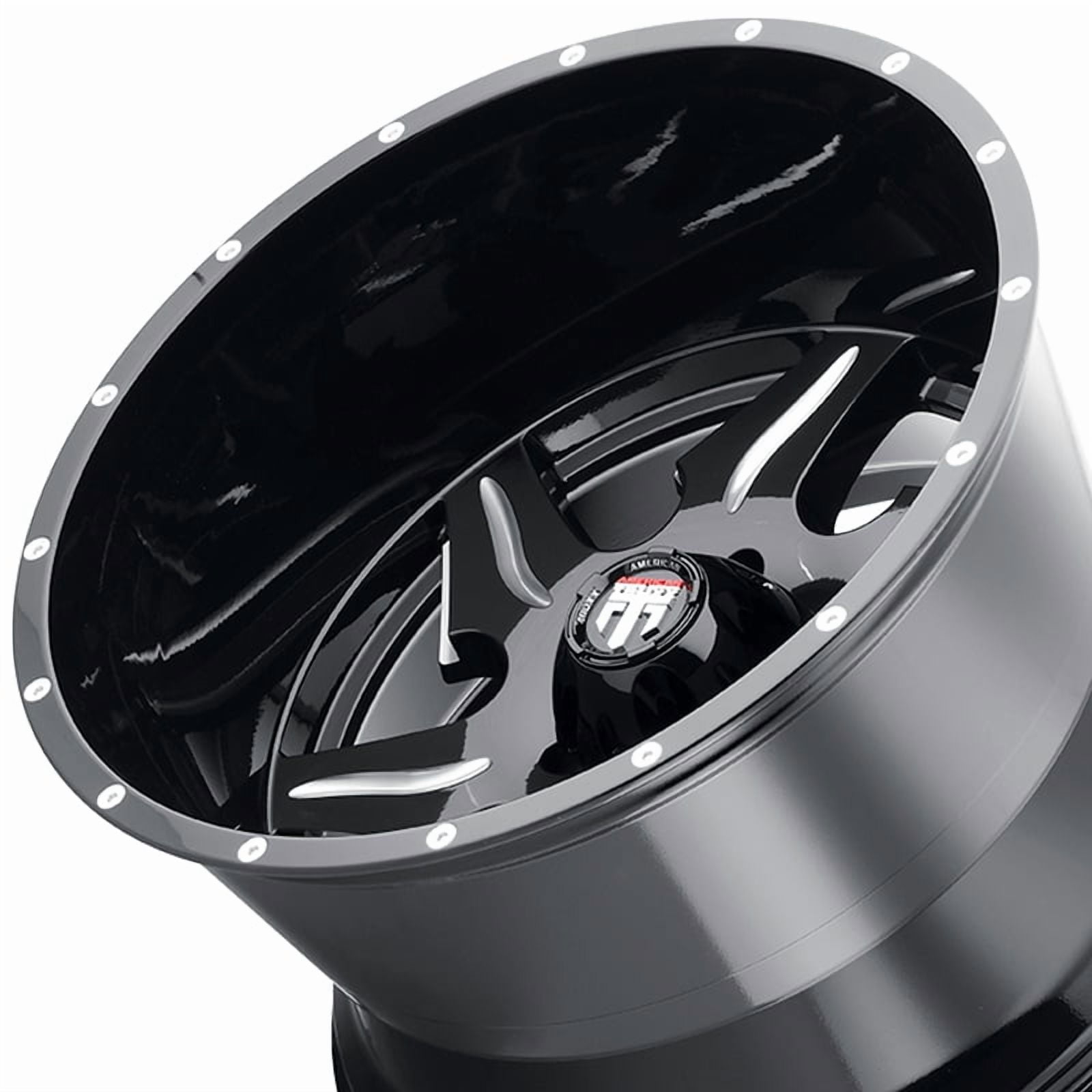 American Truxx Ninja AT163 Off-Road Wheel (Gloss Black Milled, 22x14 in) h0onx