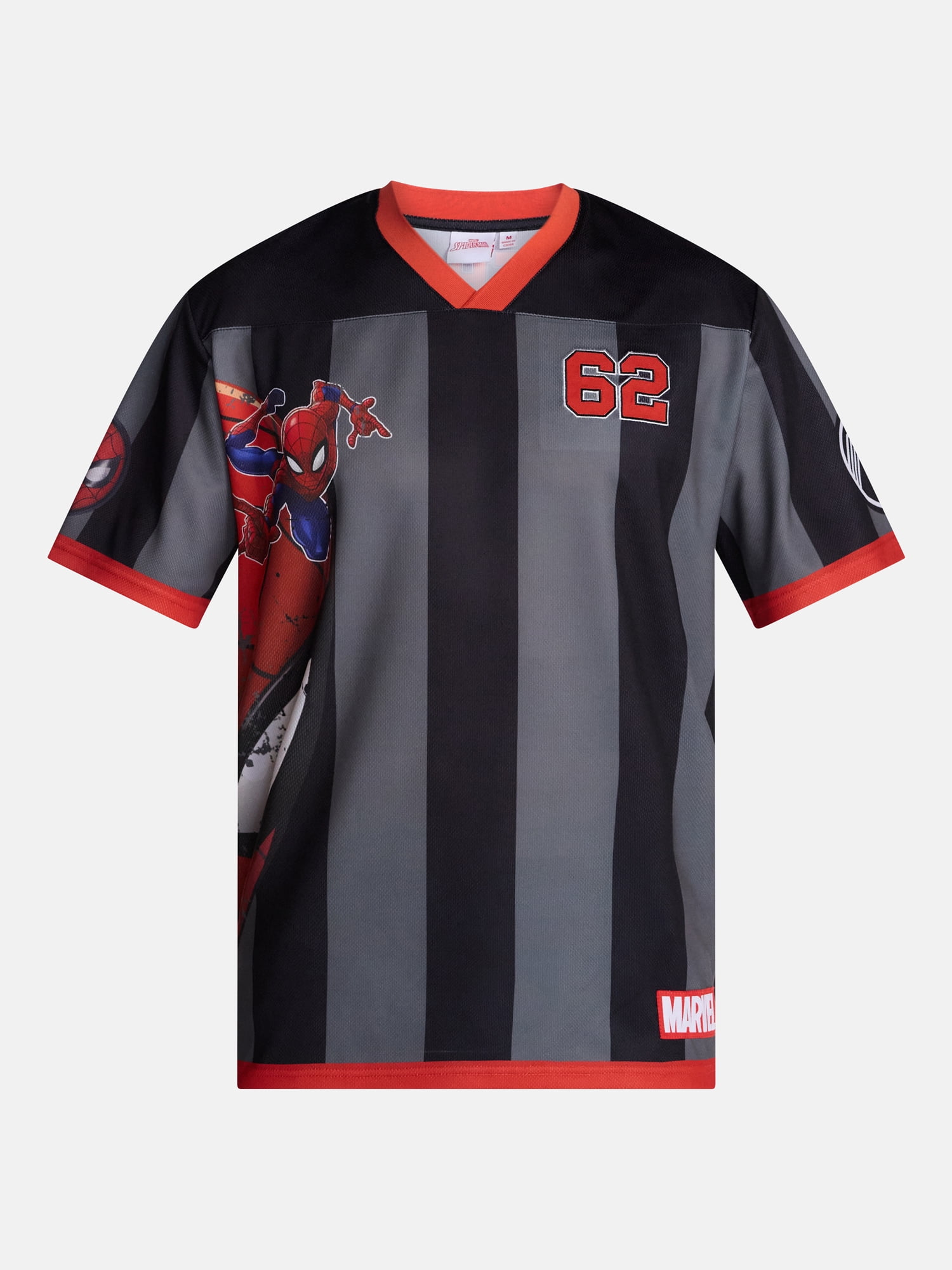 Spider-Man Men's Graphic Mesh Soccer Jersey (Red/Blue, XS-5XL) r06h4