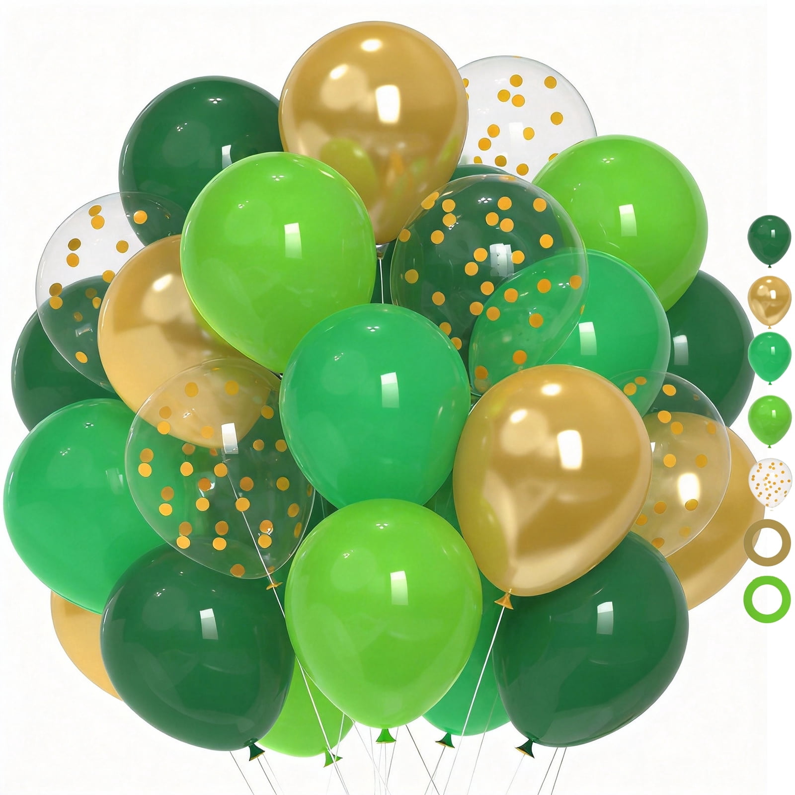 Qiameng Balloon Garland Kit for Party Decorations (Dark Green, Emerald, Gold, 50 Pack, 12 in) lwujb