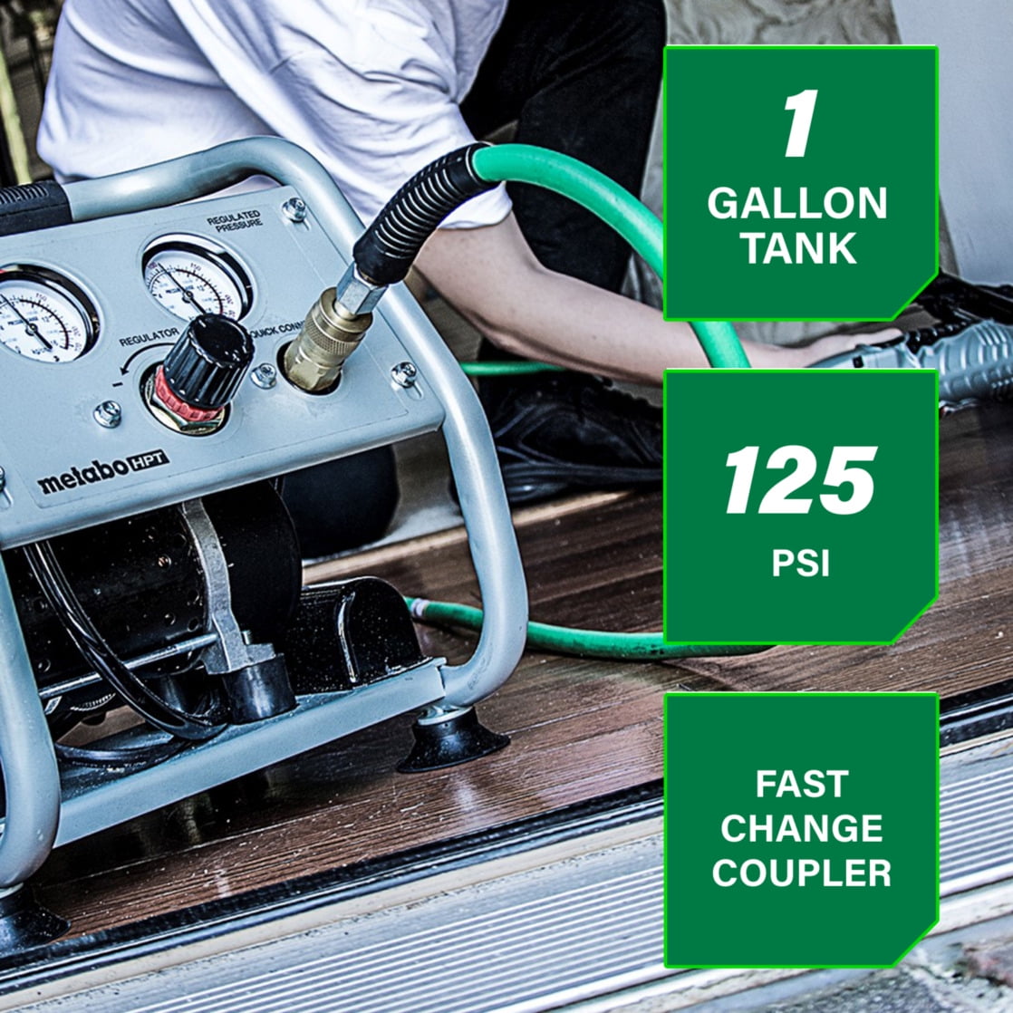 Metabo HPT Quiet Oil-Free Air Compressor (1 gal, 25.2 lb) s1edh