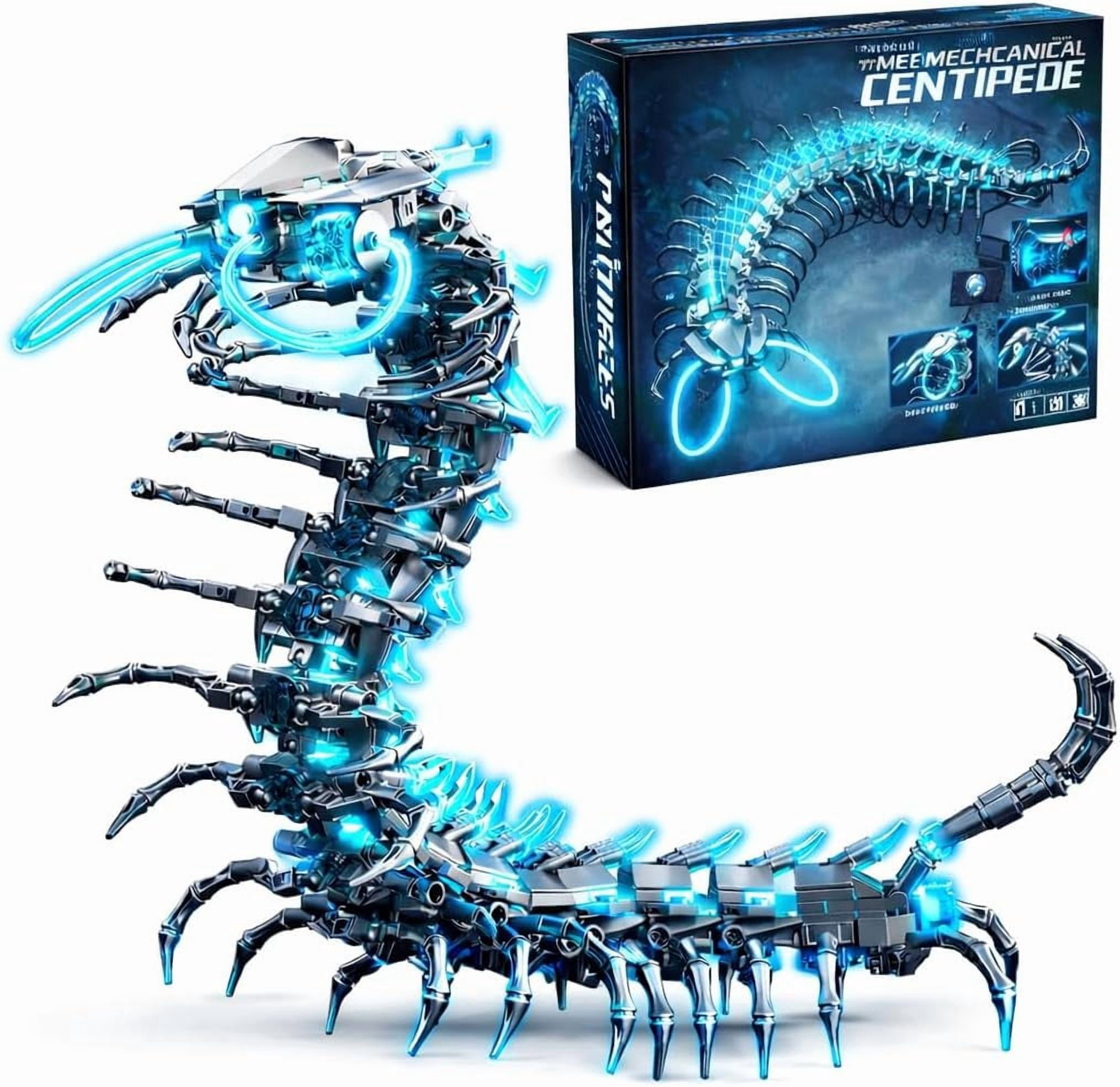 Aasimar Glowing Centipede Building Set, Articulated STEM Construction Toy with Light-Up Features (Multi-Color, 698 Pieces) ccuz9
