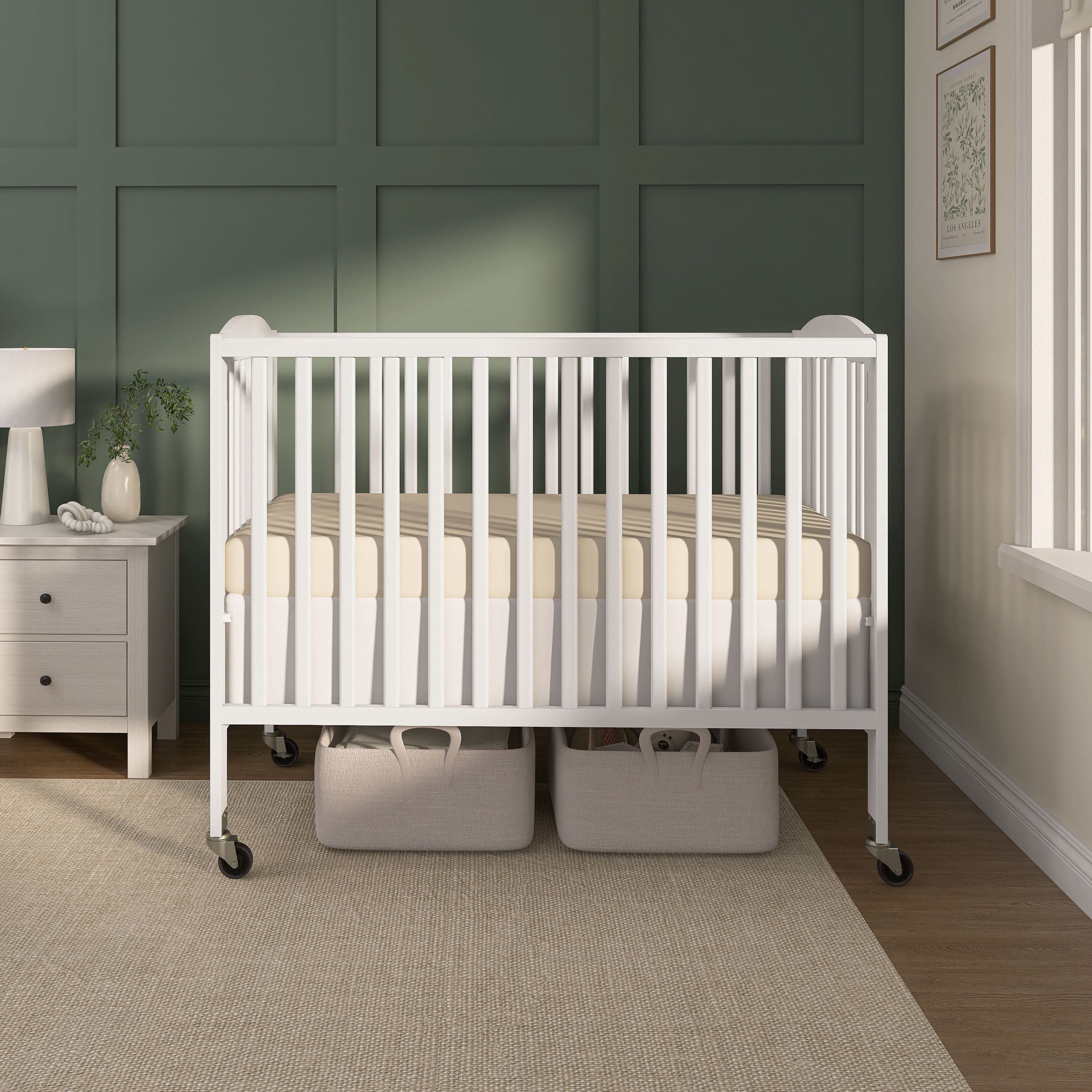 Dream On Me Folding Full Size Convenience Crib (White, 53 in x 31 in x 46 in) gzjba
