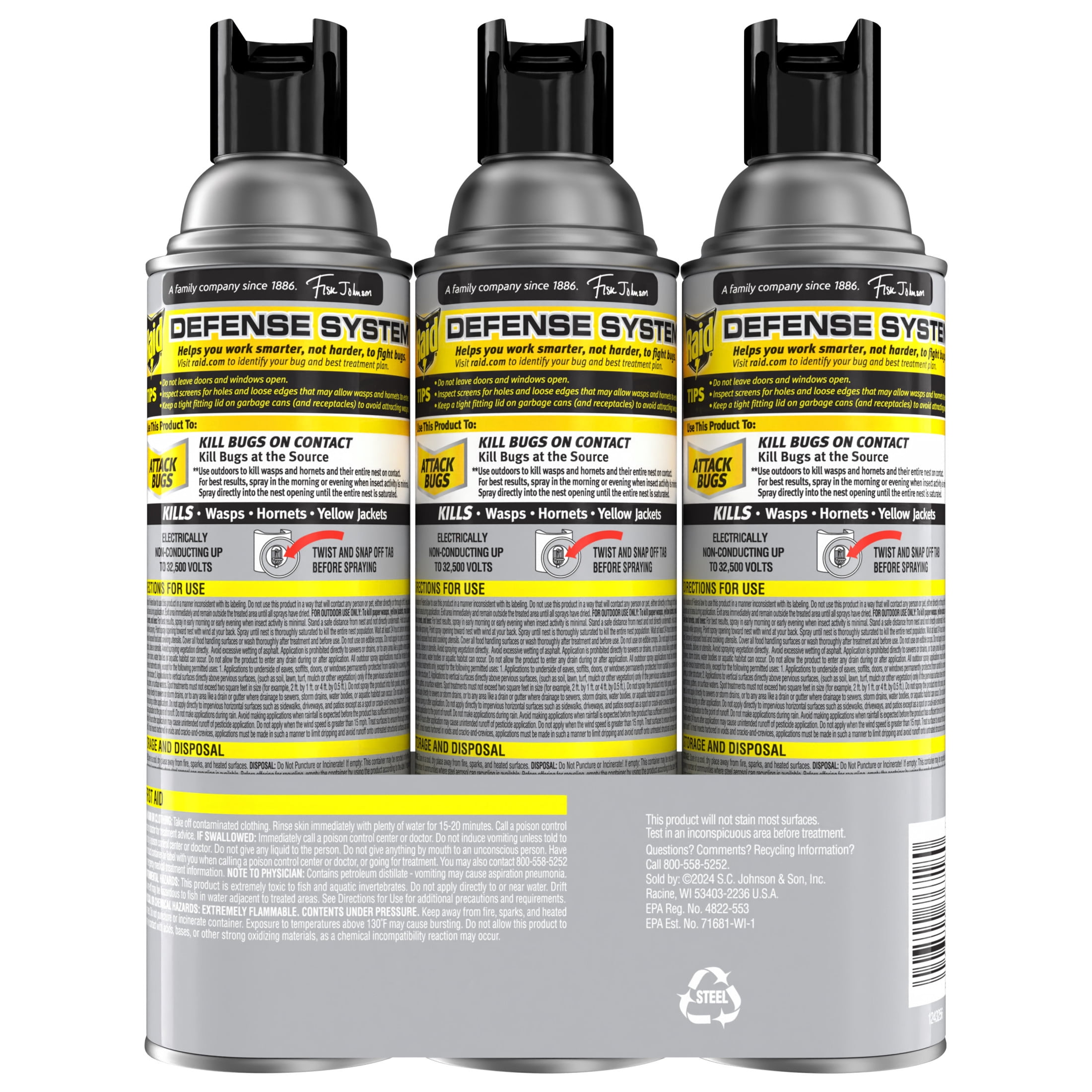 Raid Wasp & Hornet Killer Outdoor Flying Insect Spray (3 Pack, 14 oz) szhlg