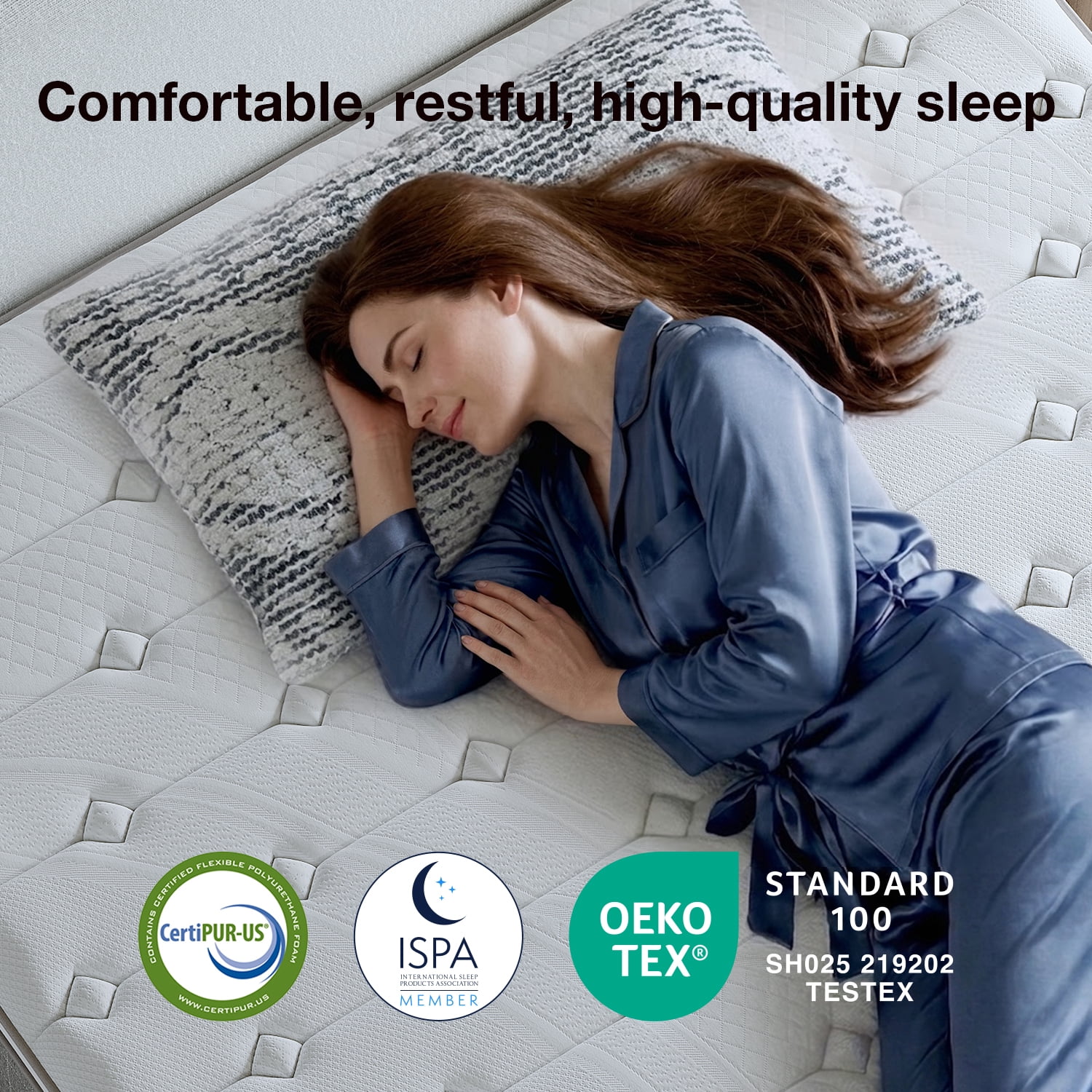 Novilla Vela Hybrid King Mattress, Cooling Gel Memory Foam Bed with Pressure Relief (White, 10 in) yljze