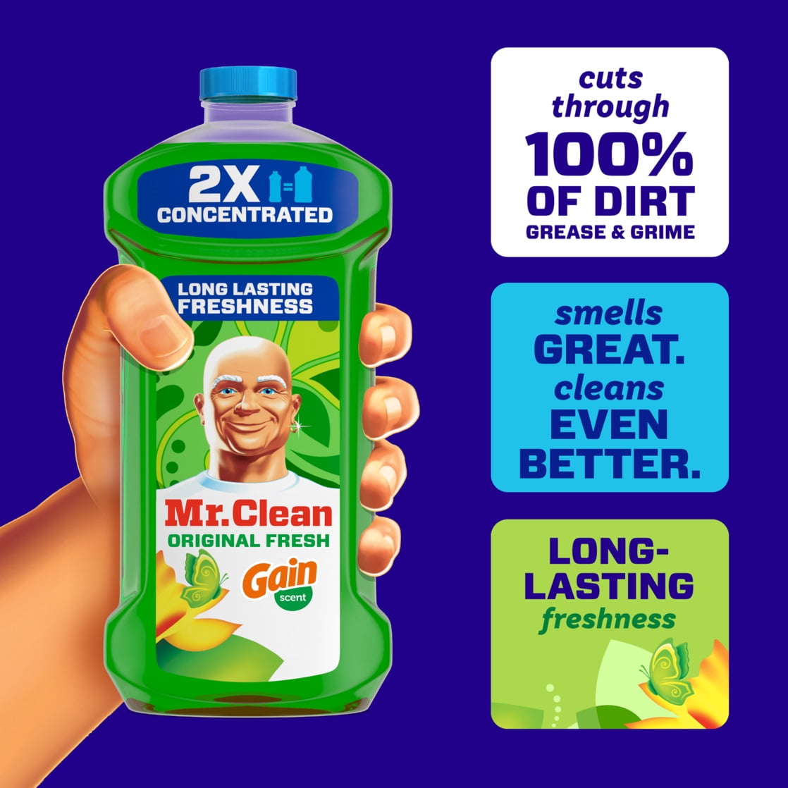 Mr. Clean 2X Concentrated All Purpose Floor Cleaner, Gain Original Scent (23 fl oz) h631v