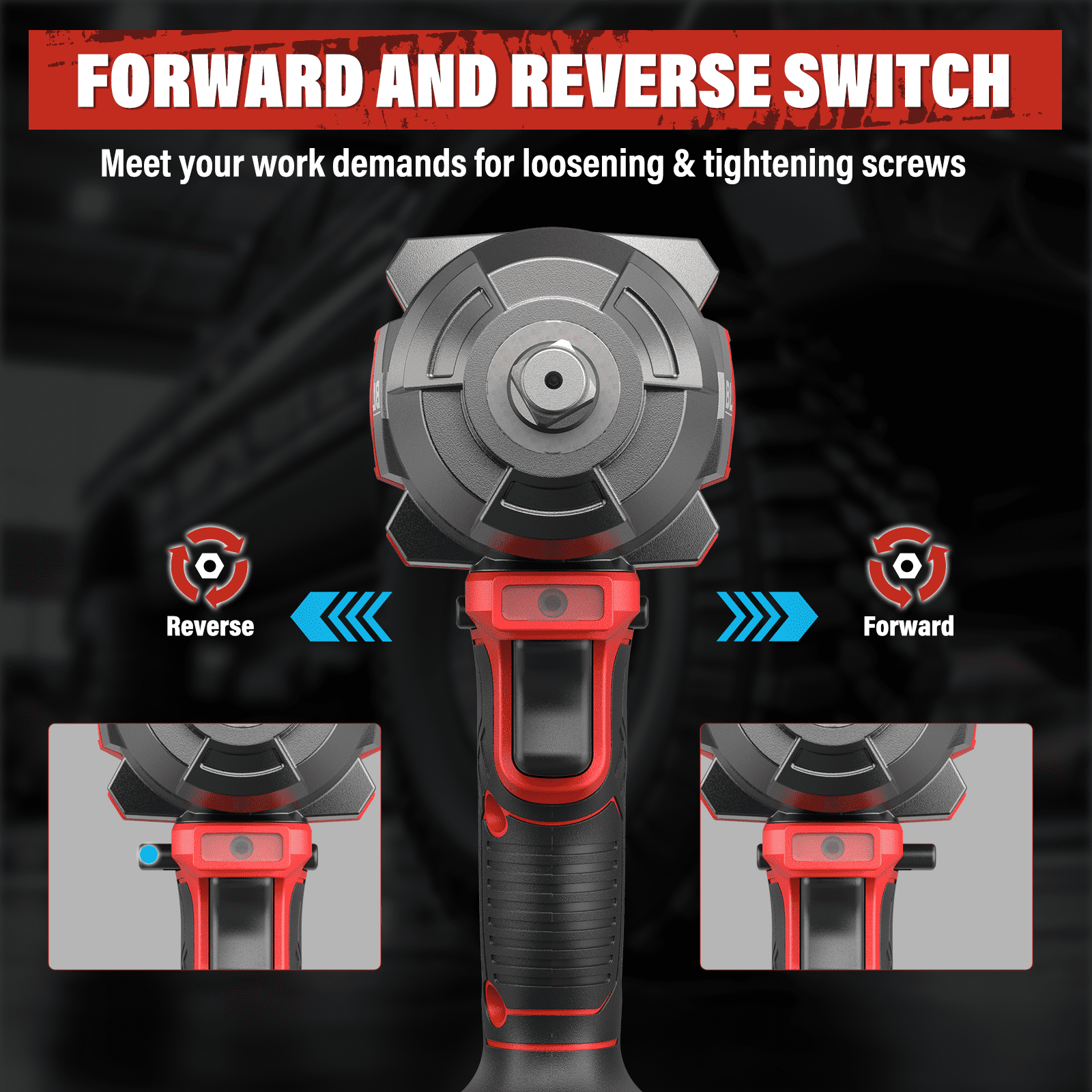 SEYVUM Cordless Impact Wrench 1/2 Inch, 900 ft-lb High Torque Brushless Power Driver (20V, 2x 4.0Ah Batteries, 3500 RPM) omyqq