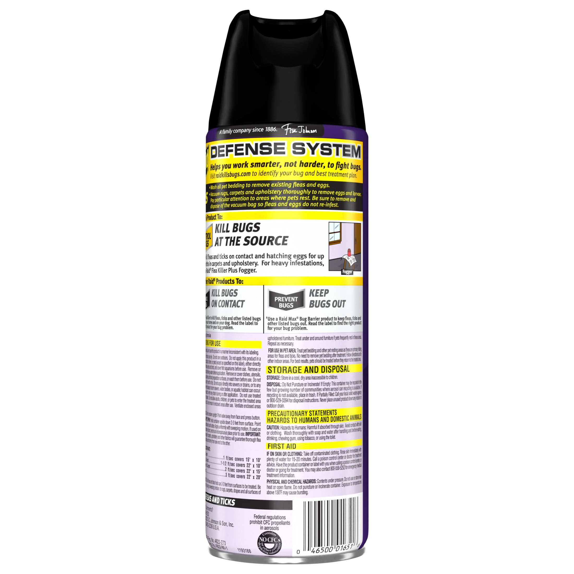 Raid Flea Killer Carpet and Room Spray, Contact Insecticide for Fleas and Ticks (16 oz) d0afh