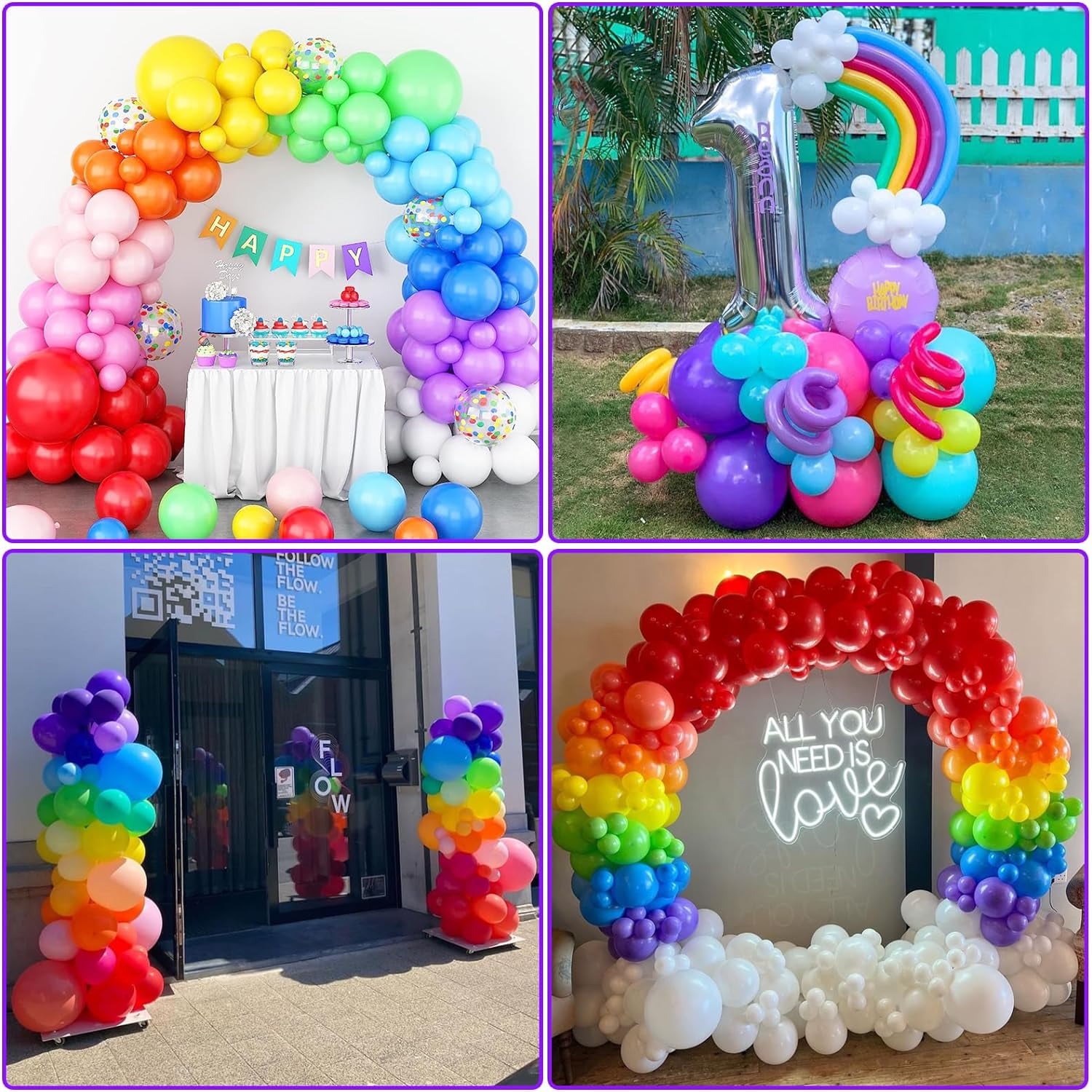 YALLOVE Latex Party Balloons, Assorted Colors, Durable Thickened Material (12 in, 120 Count) vx308
