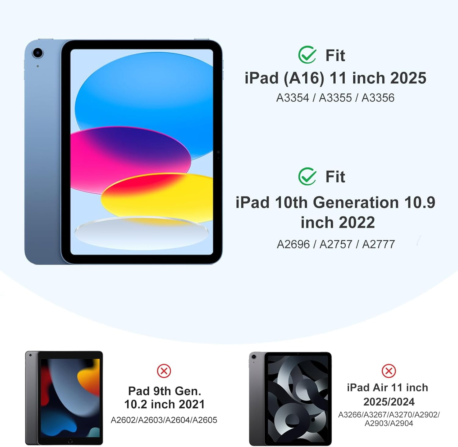 GEAK iPad Case for 11 inch & 10.9 inch Models with Pencil Holder (Blue, 11 in) h8f6o