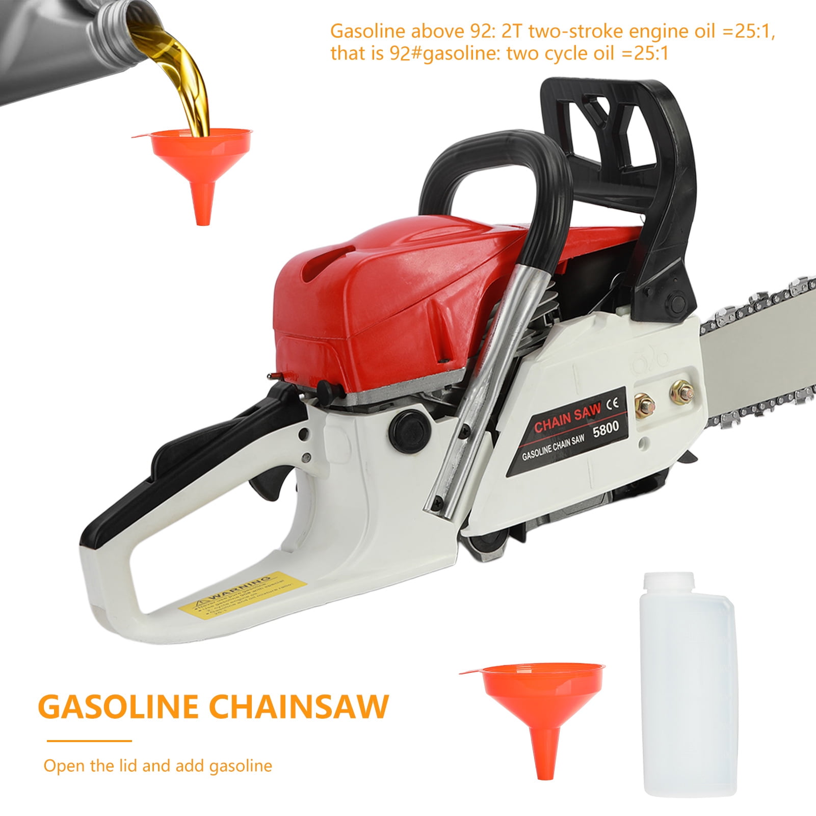 AurumEdge 58CC Gas Chainsaw, 20-inch Professional Wood Cutting Saw with 3.2HP 2-Cycle Engine (Orange, 20 in) rm9cv