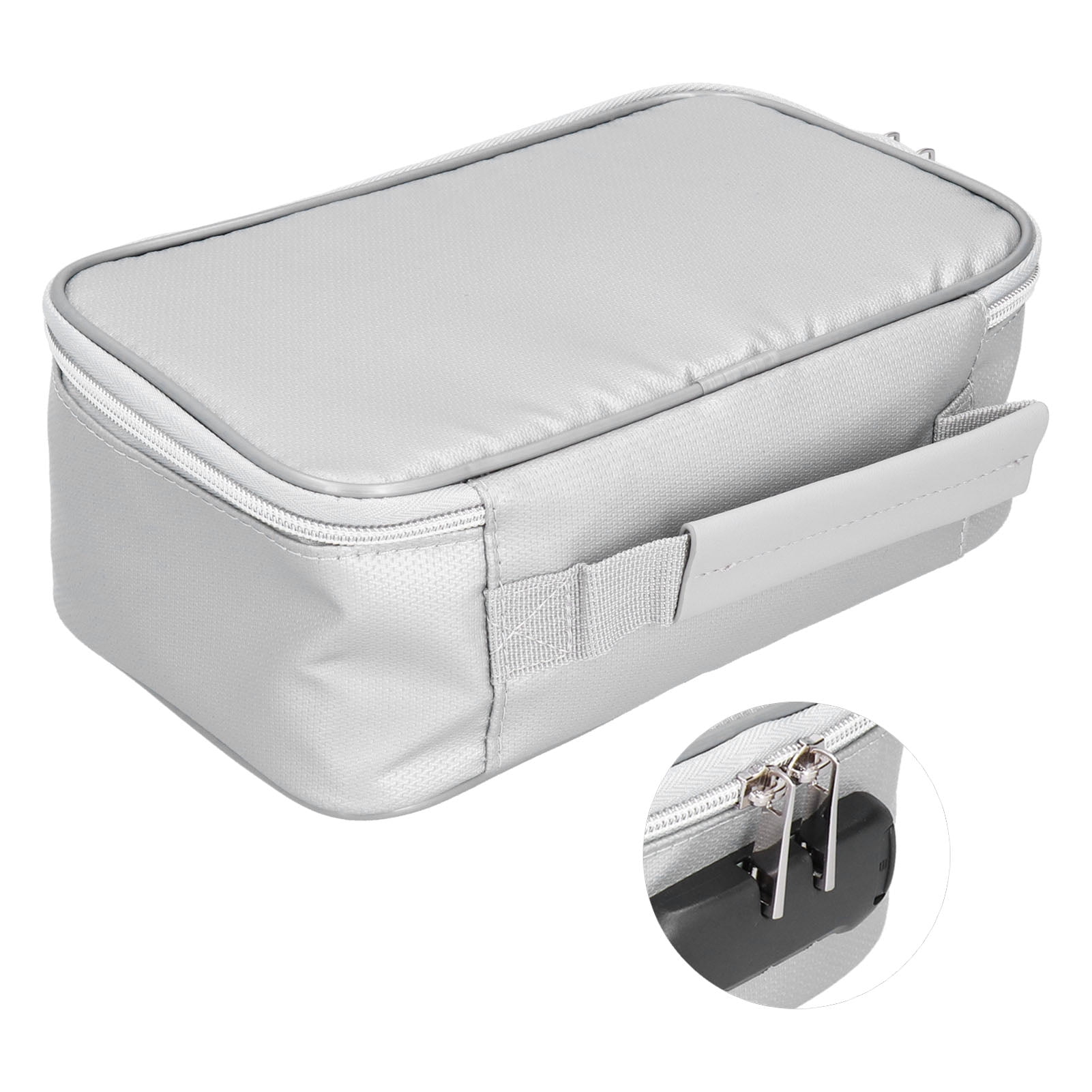 LYUMO Fireproof Document Storage Bag, Waterproof Zippered Security Pouch for Home Office and Travel (Silver, 9.4 x 5.5 x 2.8 in) l1l9i
