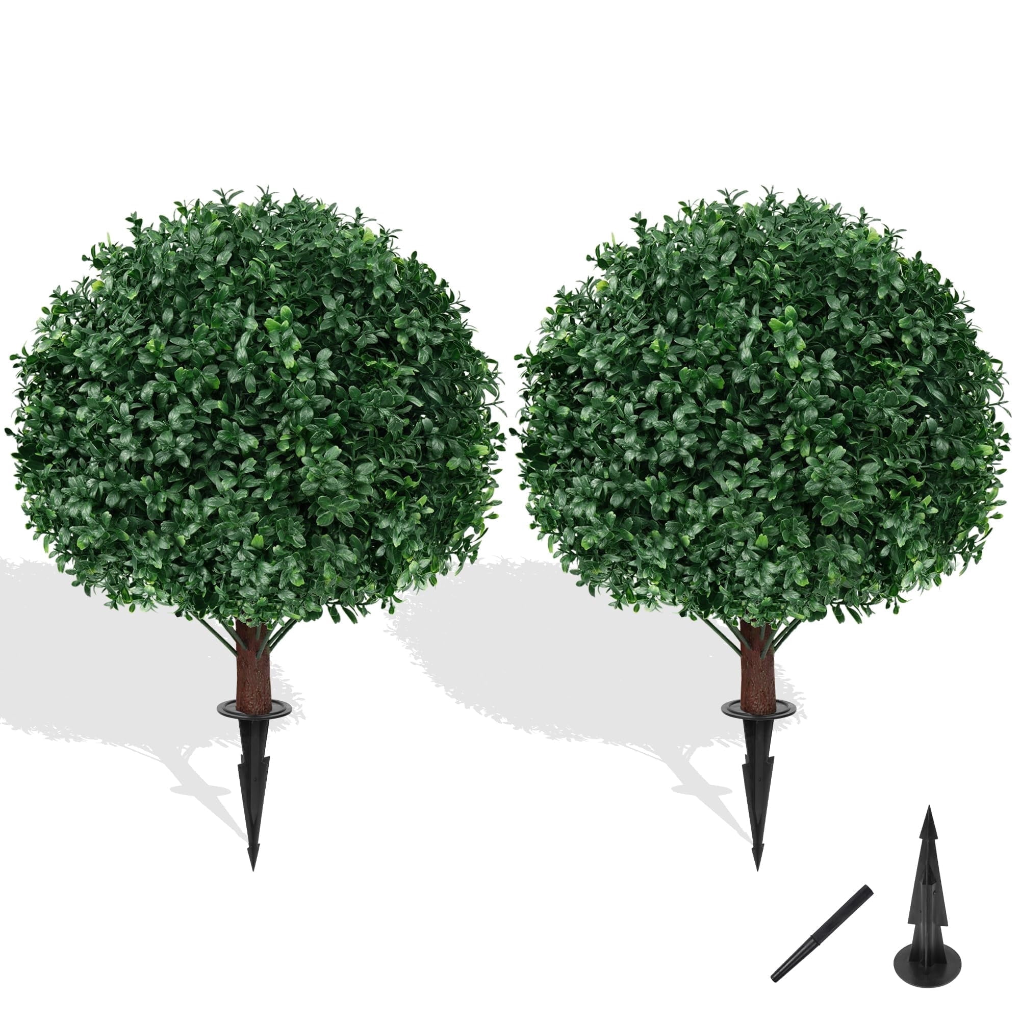 FZHCZWZX Artificial Boxwood Sphere Topiary Bushes, UV Resistant Decorative Plants for Porch and Garden (Green, 16 in, 2 Pack) 0xdcl
