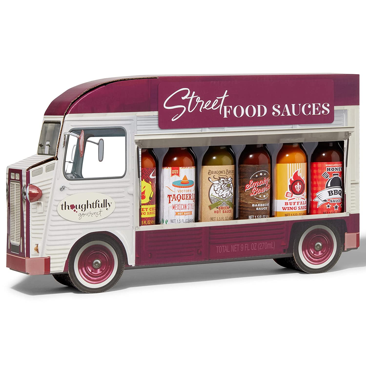 Thoughtfully Street Food Barbecue and Hot Sauce Gift Set (Variety Pack, 6-Piece Set) rpp5c