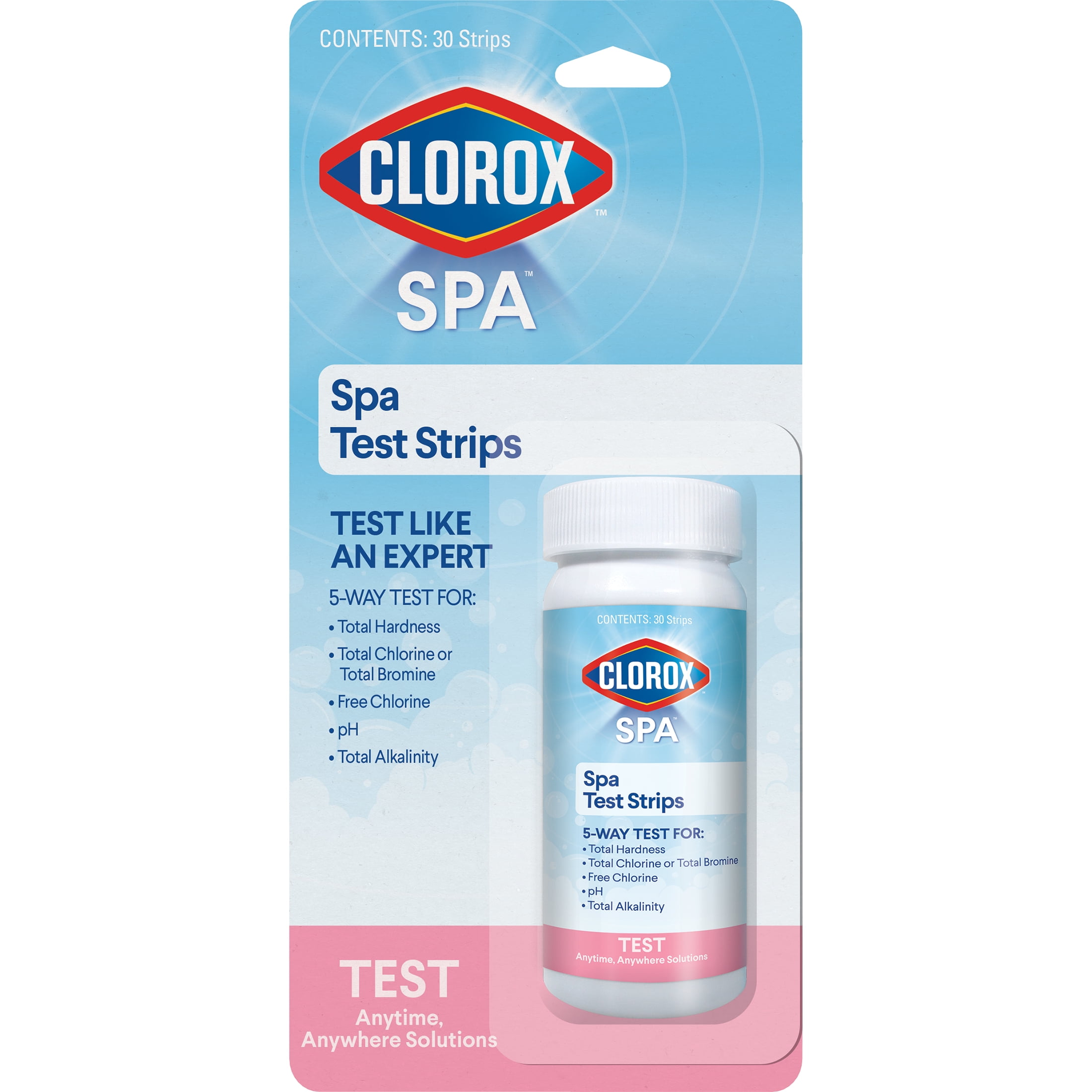 Clorox Pool&Spa 5-Way Water Testing Strips for Hot Tubs and Spas (30 Count) 4z770