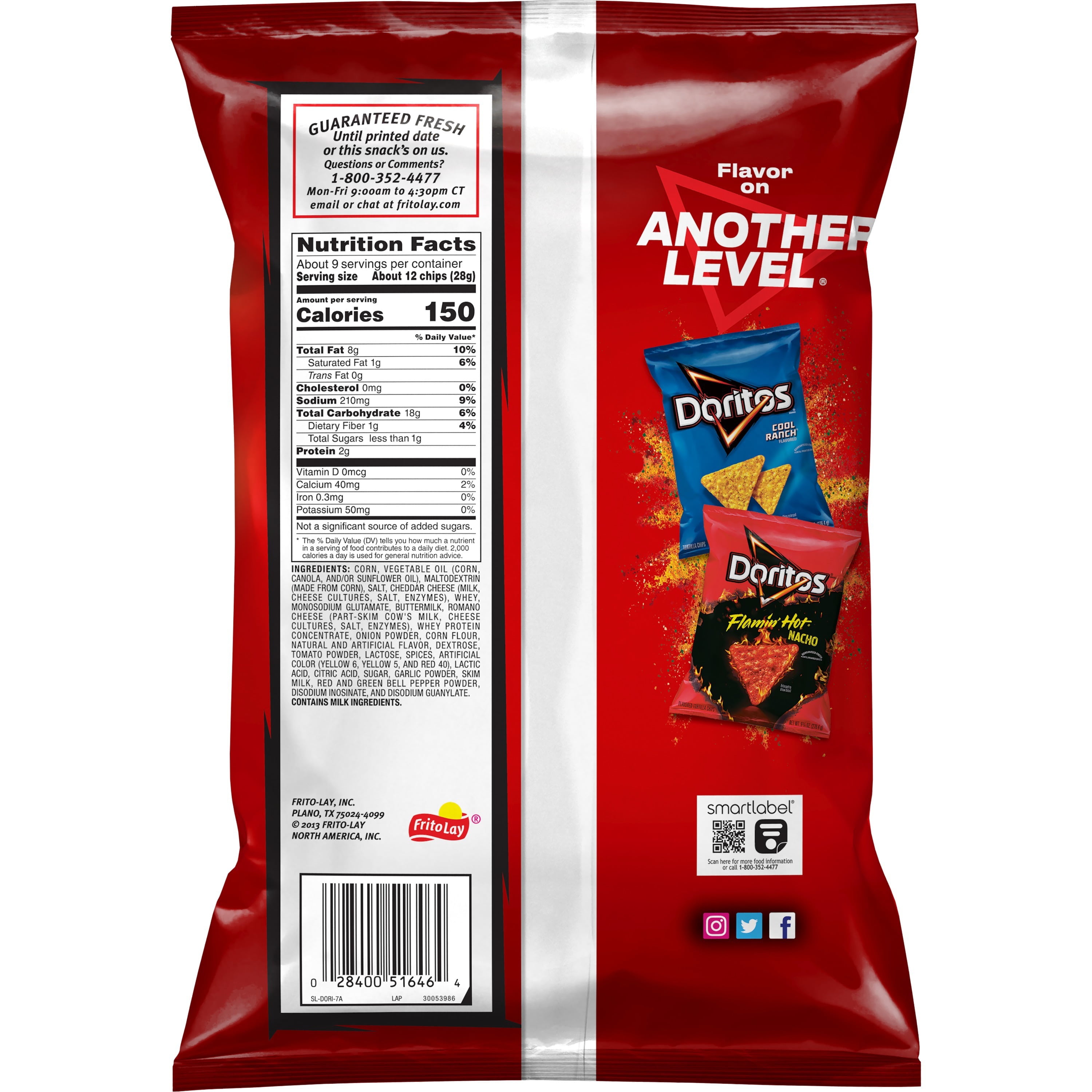 Doritos Nacho Cheese Flavored Tortilla Chips (Nacho Cheese, 9.25 oz) a18tq