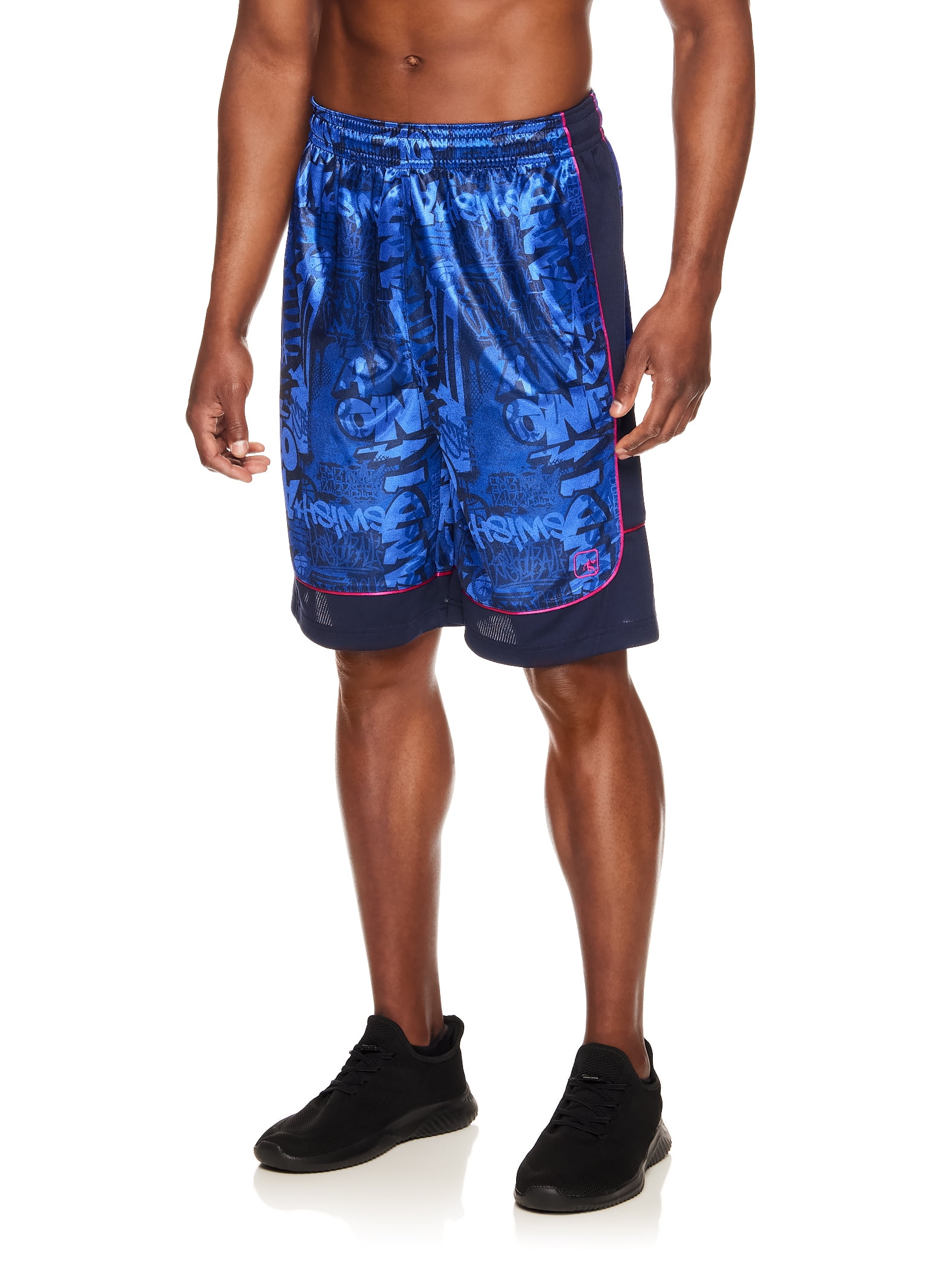 AND1 Men's All Court Basketball Graffiti Shorts (Blue, Large) zvl1k