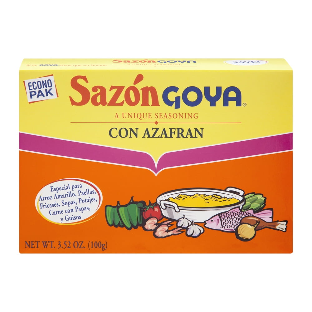 Goya Sazon Con Azafran Seasoning, Authentic Latin Flavor Blend (3.52 oz) 6tp2b
