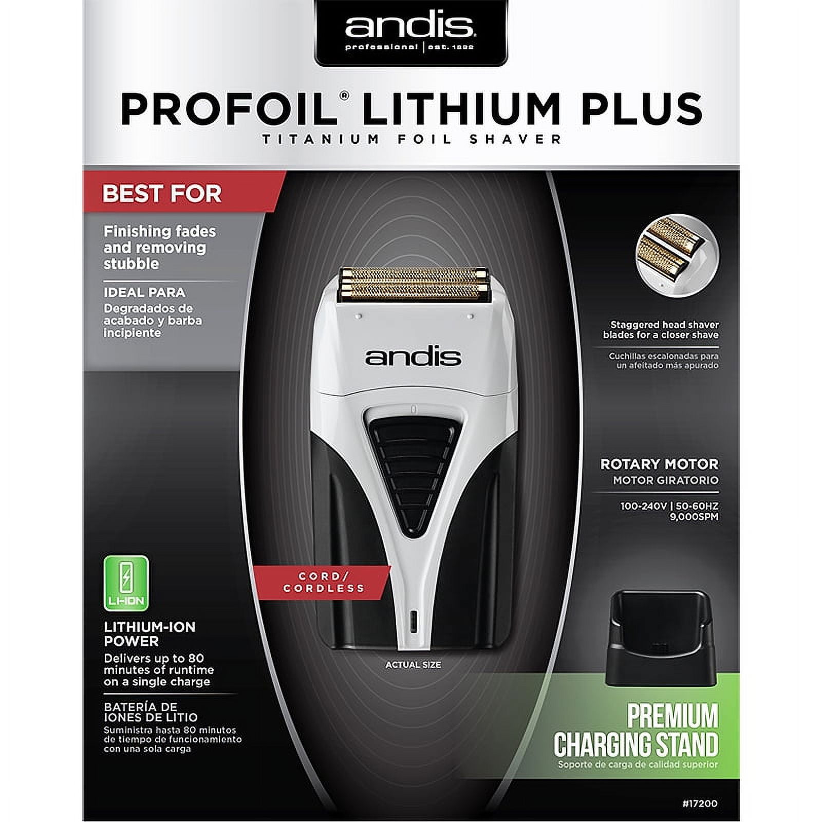 Andis Profoil Lithium Plus Titanium Foil Mens Cordless Shaver Kit (Gold, 1 Count) kpvwz