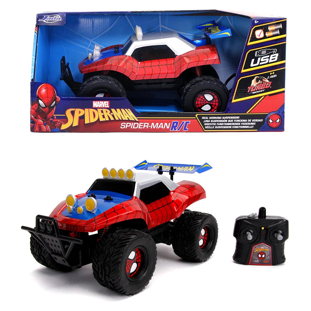 Jada Toys Marvel Spider-Man RC Buggy Radio Control Car (Red, 10 in) dszhs