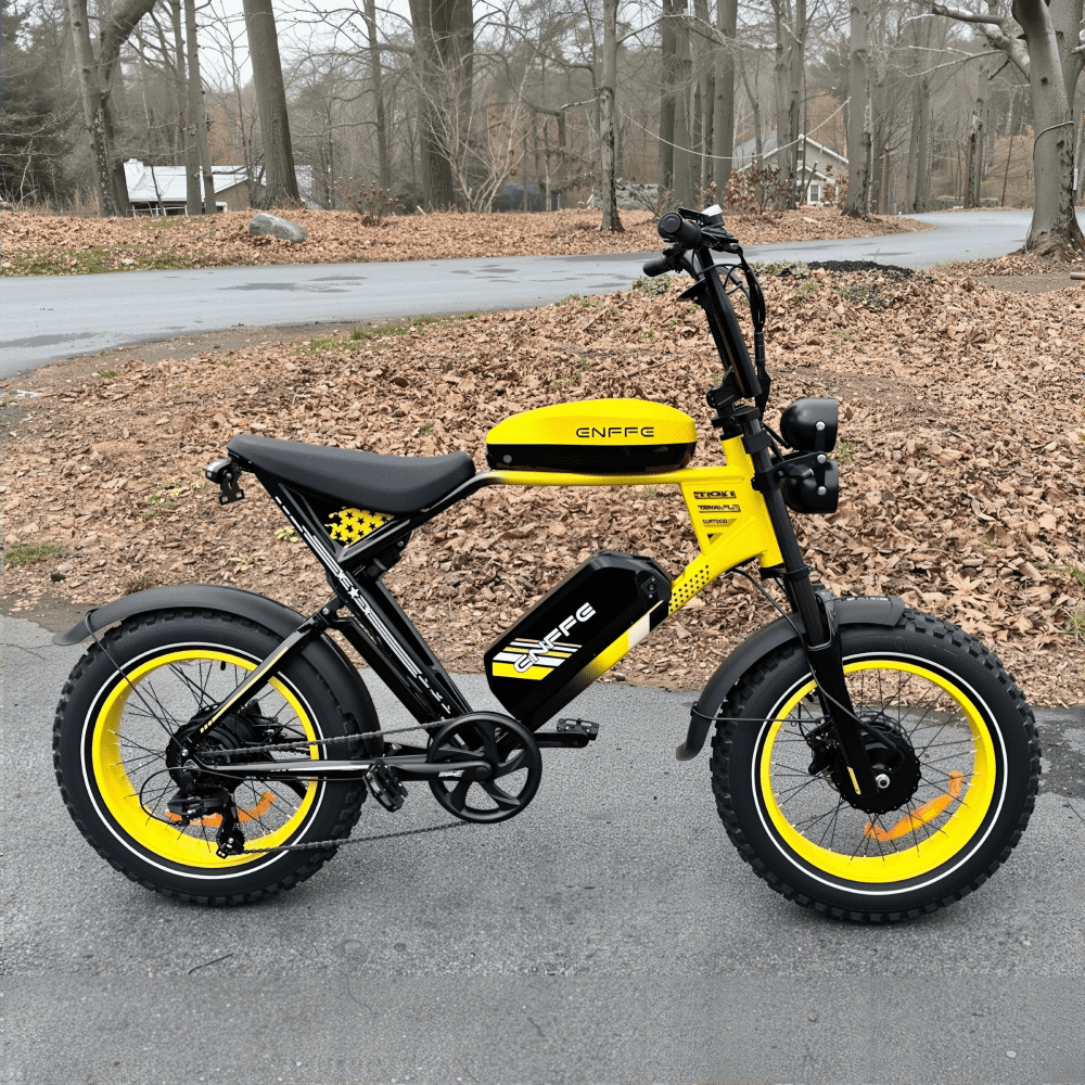 ENFFE 2D Ultra Electric Bike for Adults, 3000W High-Power Off-Road E-Bike, 48V 45Ah Battery, 200-Mile Range, 20 in x 4.0 in Fat Tires (Yellow) kx95b