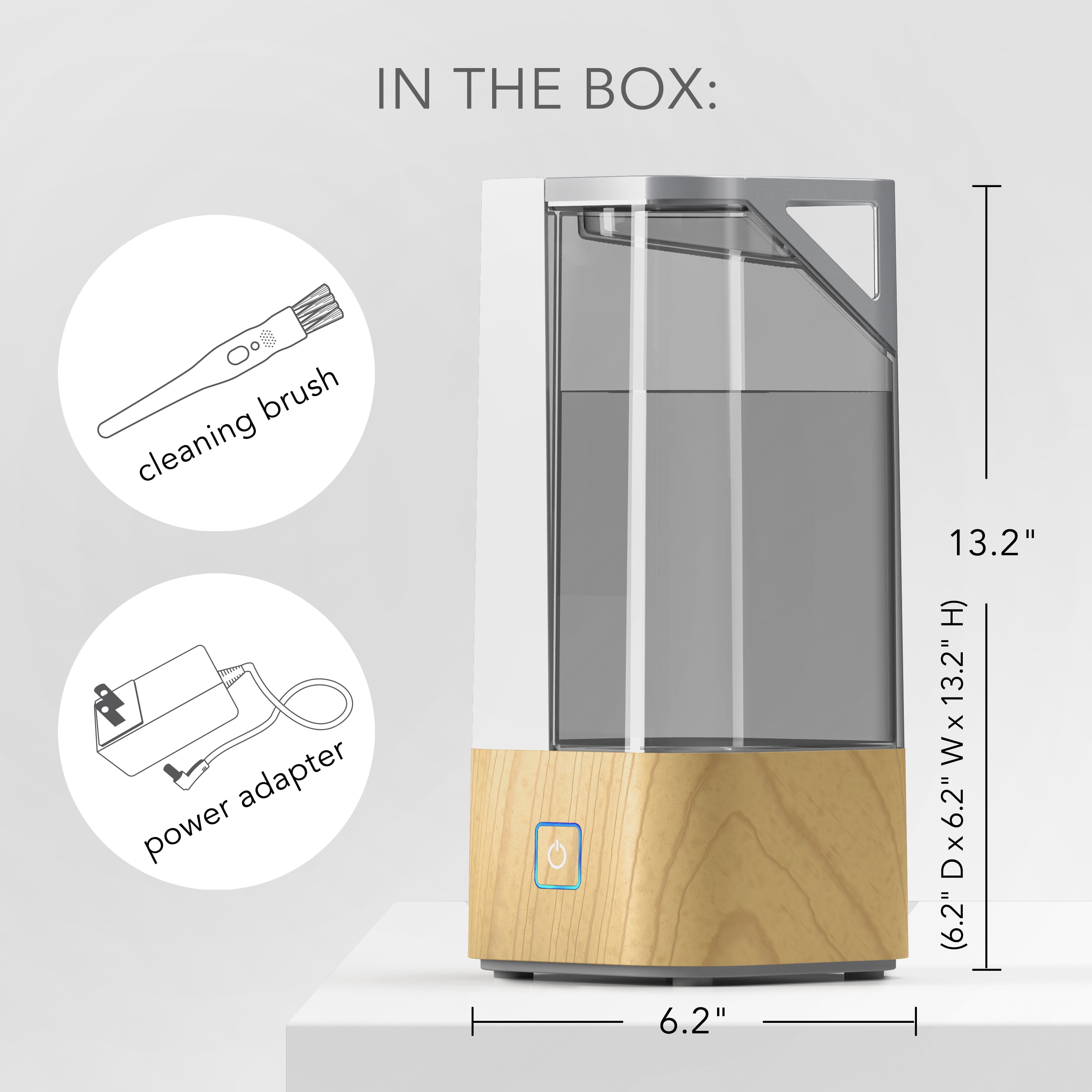 Sharper Image Ultrasonic Cool Mist Humidifier, Whisper-Quiet Room Air Purifier (Light Ash Woodgrain, 1 gal.) r94eo