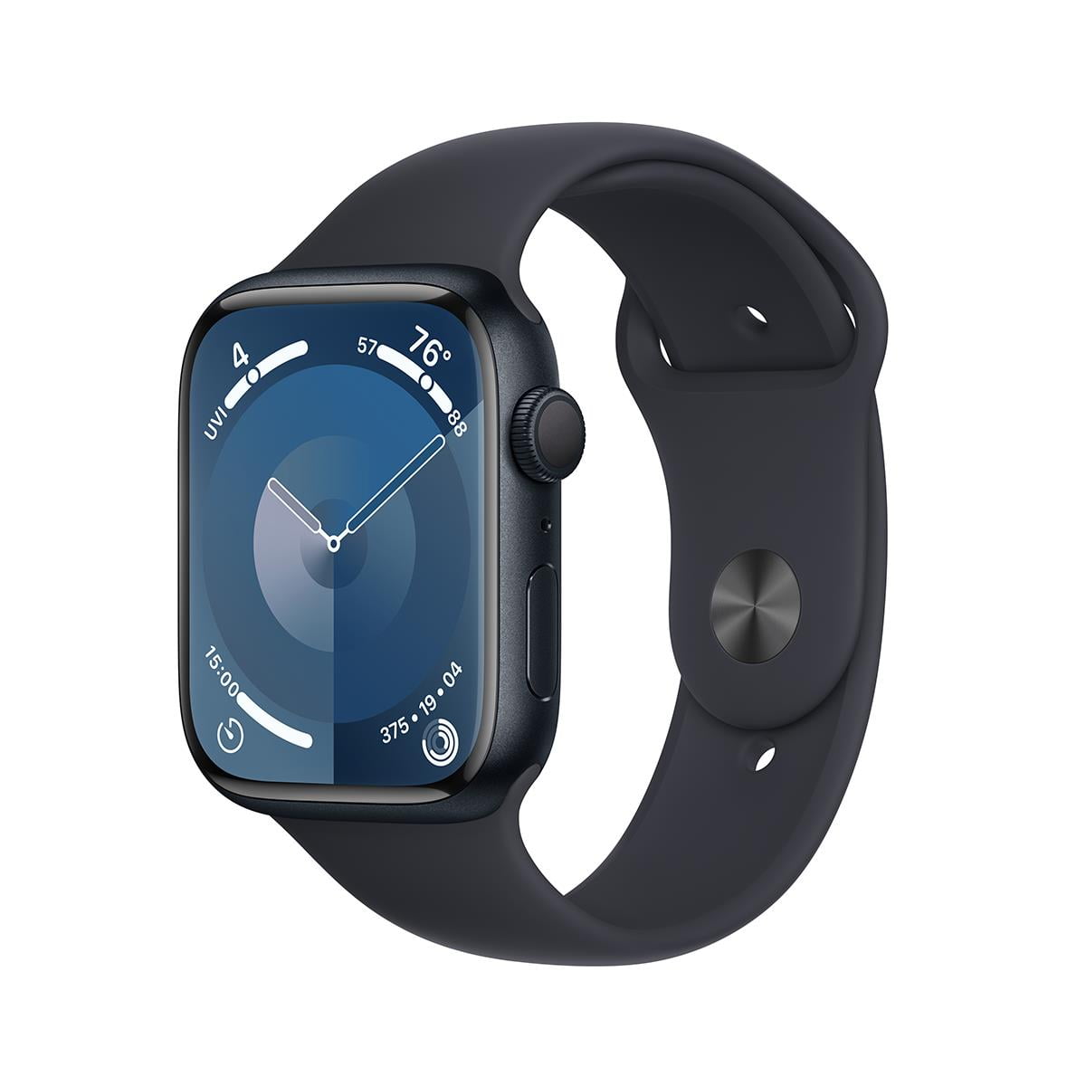 Apple Watch Series 9 GPS 45mm Midnight Aluminum Case with Midnight Sport Band (Refurbished, S/M) eqi2p