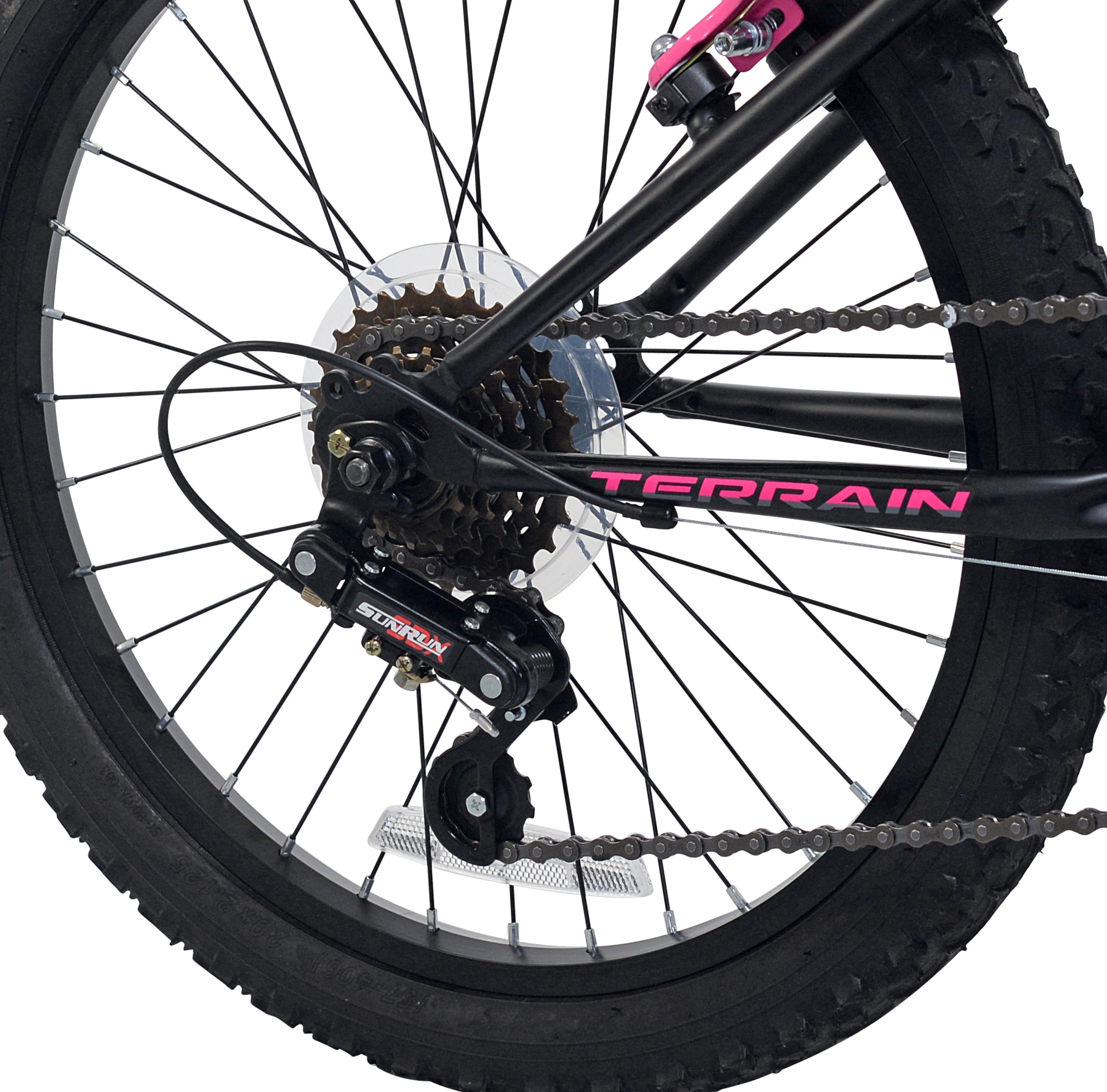 Kent Kobra Mountain Bicycle, Durable Steel Frame, 6-Speed Drivetrain, Off-Road Tires (Black/Pink, 20 in) x6ypn