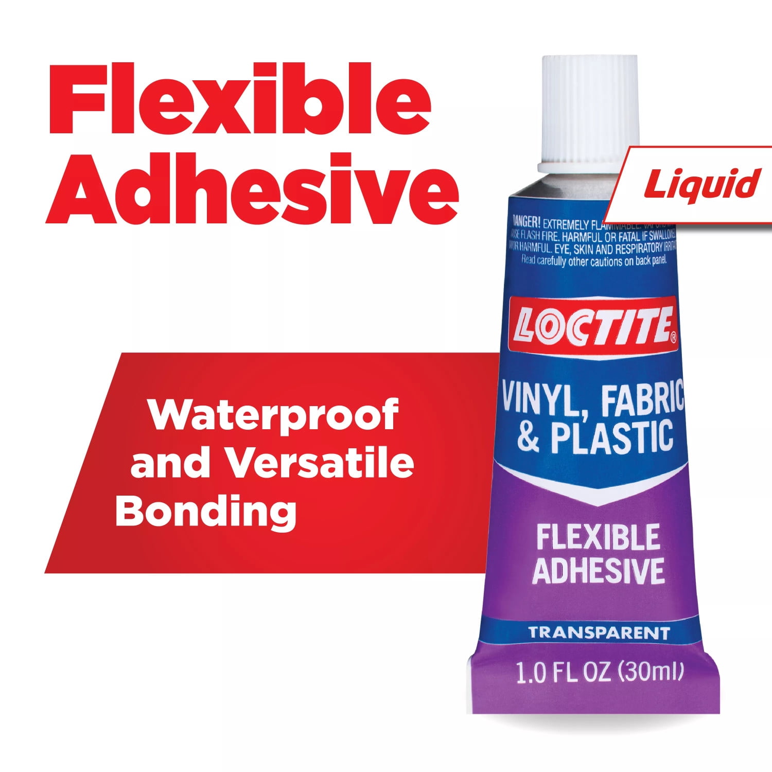 Loctite Vinyl Fabric and Plastic Flexible Repair Adhesive (Clear, 1 fl oz) izw69