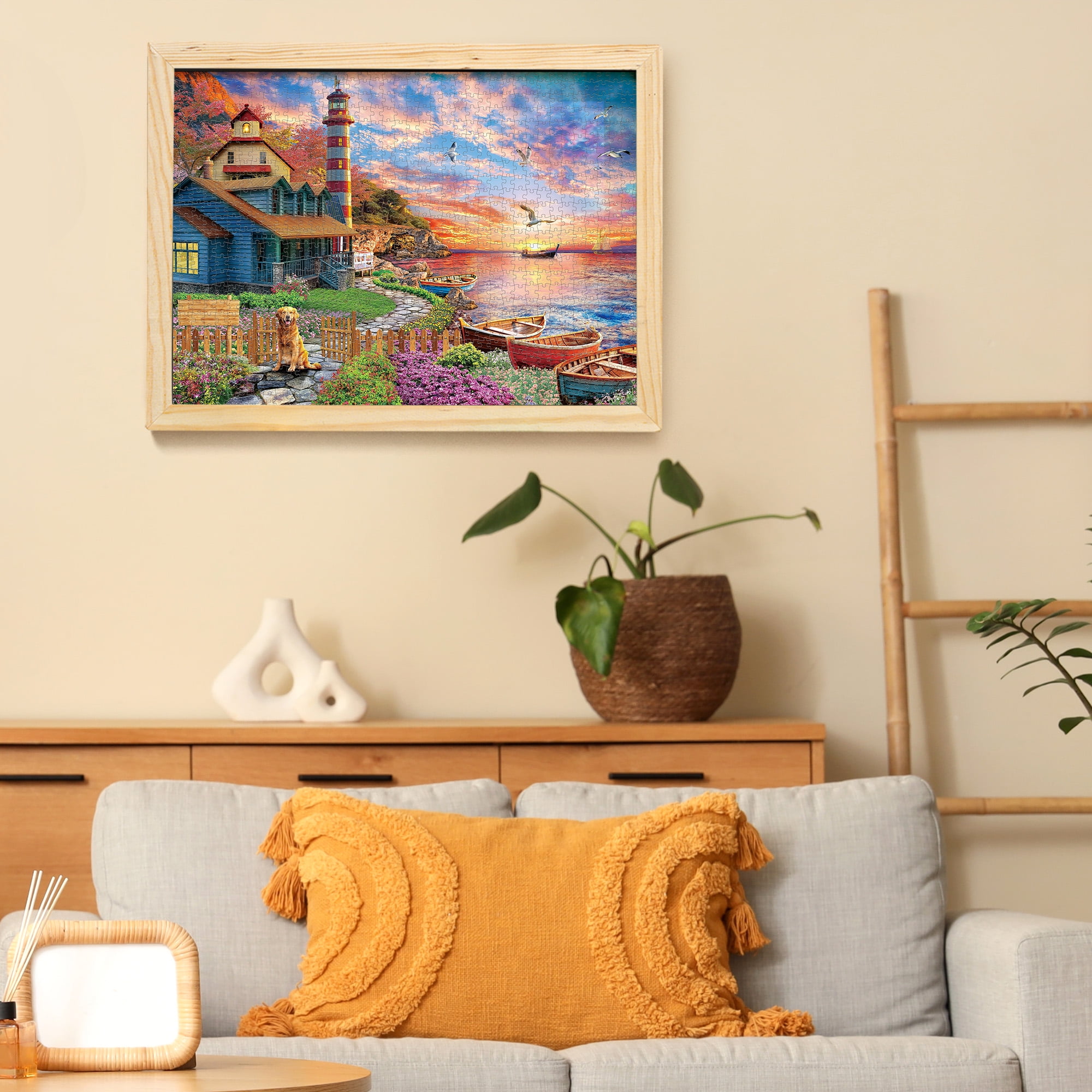 BenBen 1000 Piece Jigsaw Puzzle for Adults, Scenic Sunset Harbor Landscape (26.75 in x 19.25 in) 01bo7