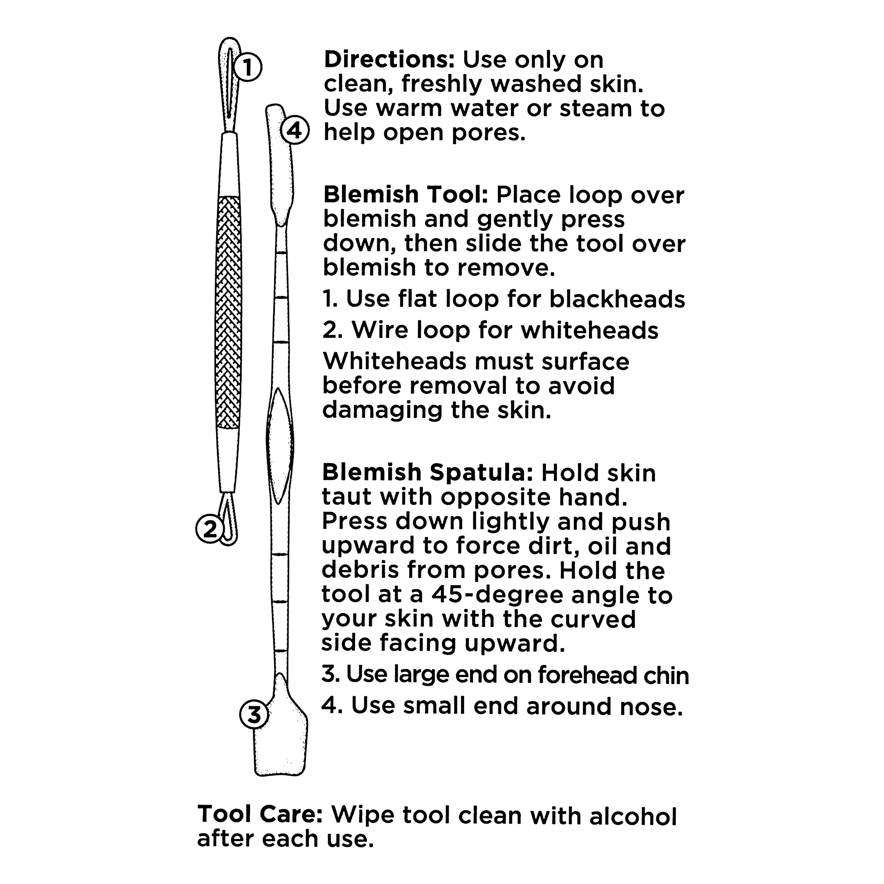 Equate Stainless Steel Blackhead and Whitehead Blemish Extractor Tool (Silver, 2 Piece Set) zm8d6